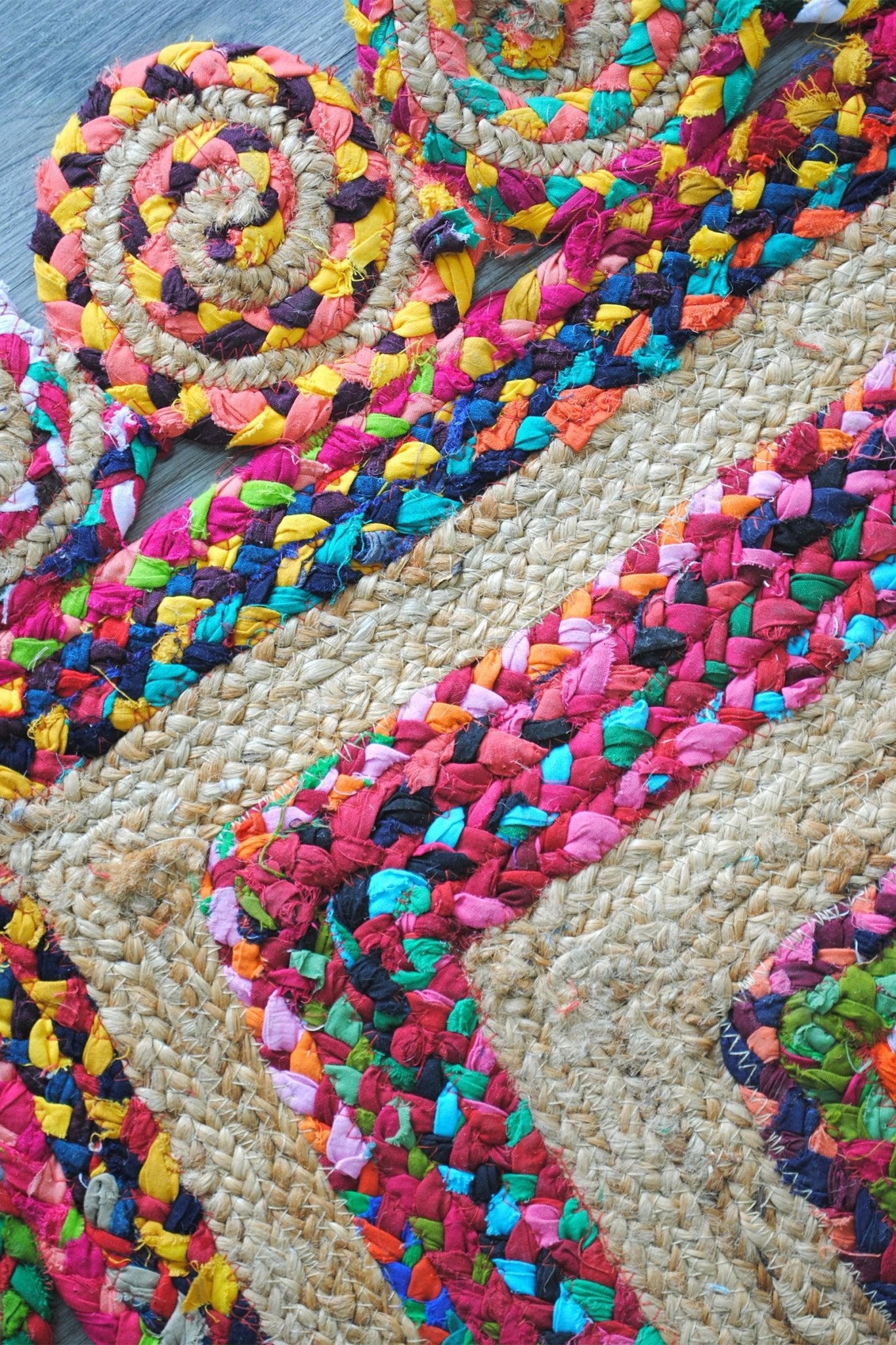 MAZE - BRAIDED WITH MULTI RECYLED CHINDI RUG - ART AVENUE