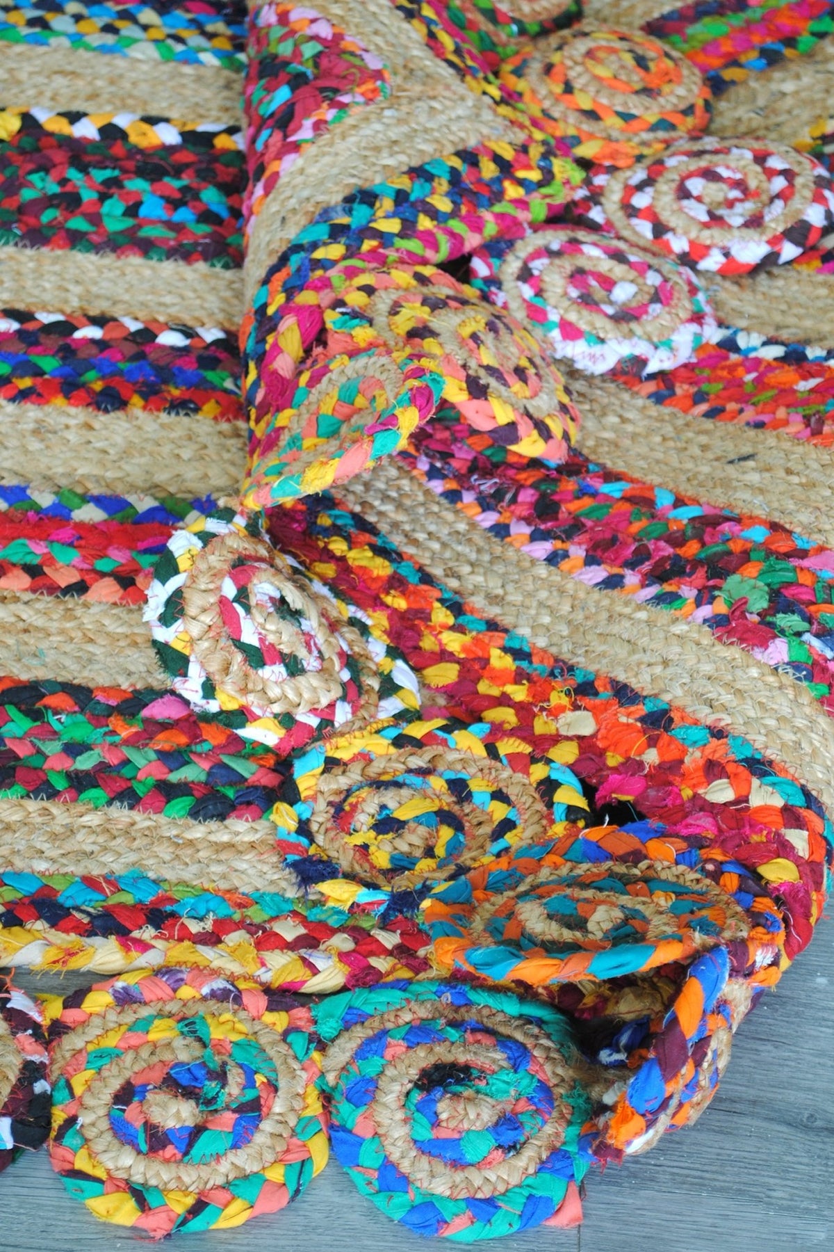 MAZE - BRAIDED WITH MULTI RECYLED CHINDI RUG - ART AVENUE