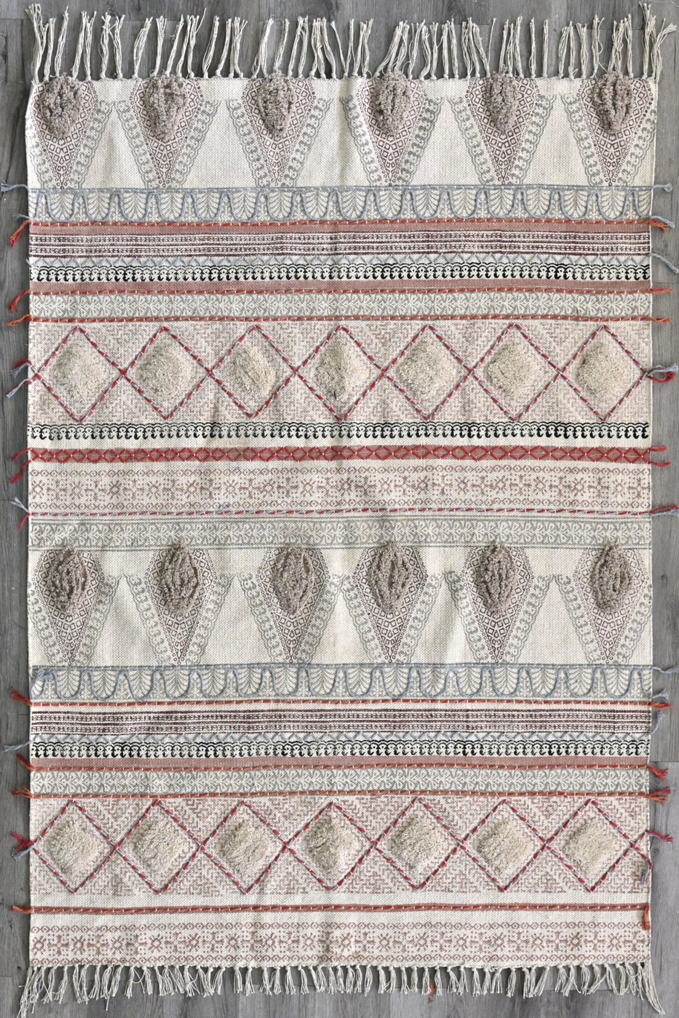 Block-Printed Cotton Dhurrie Rug — Art Avenue