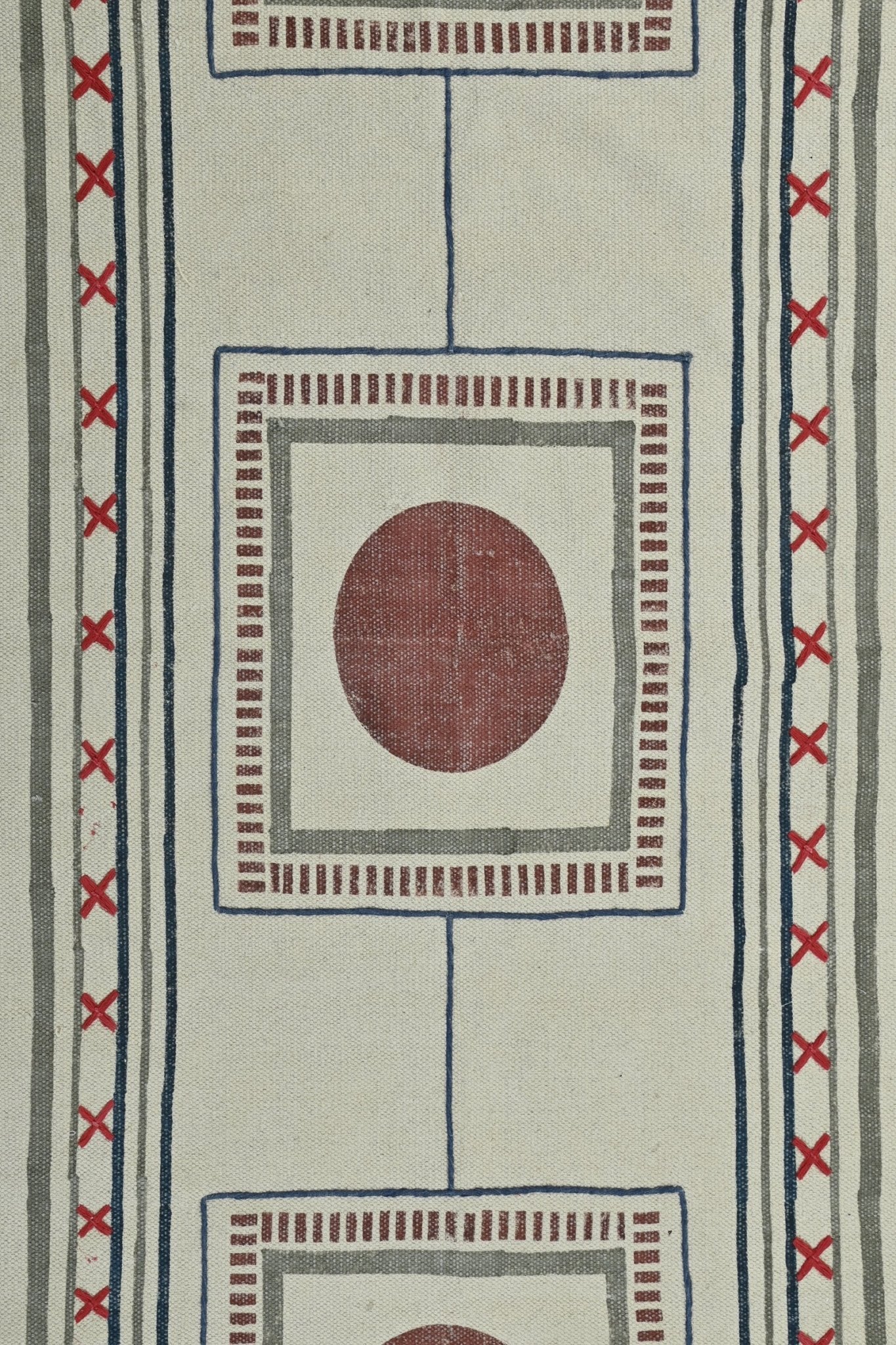 Narciss Block-Printed Cotton Dhurrie Rug — Art Avenue