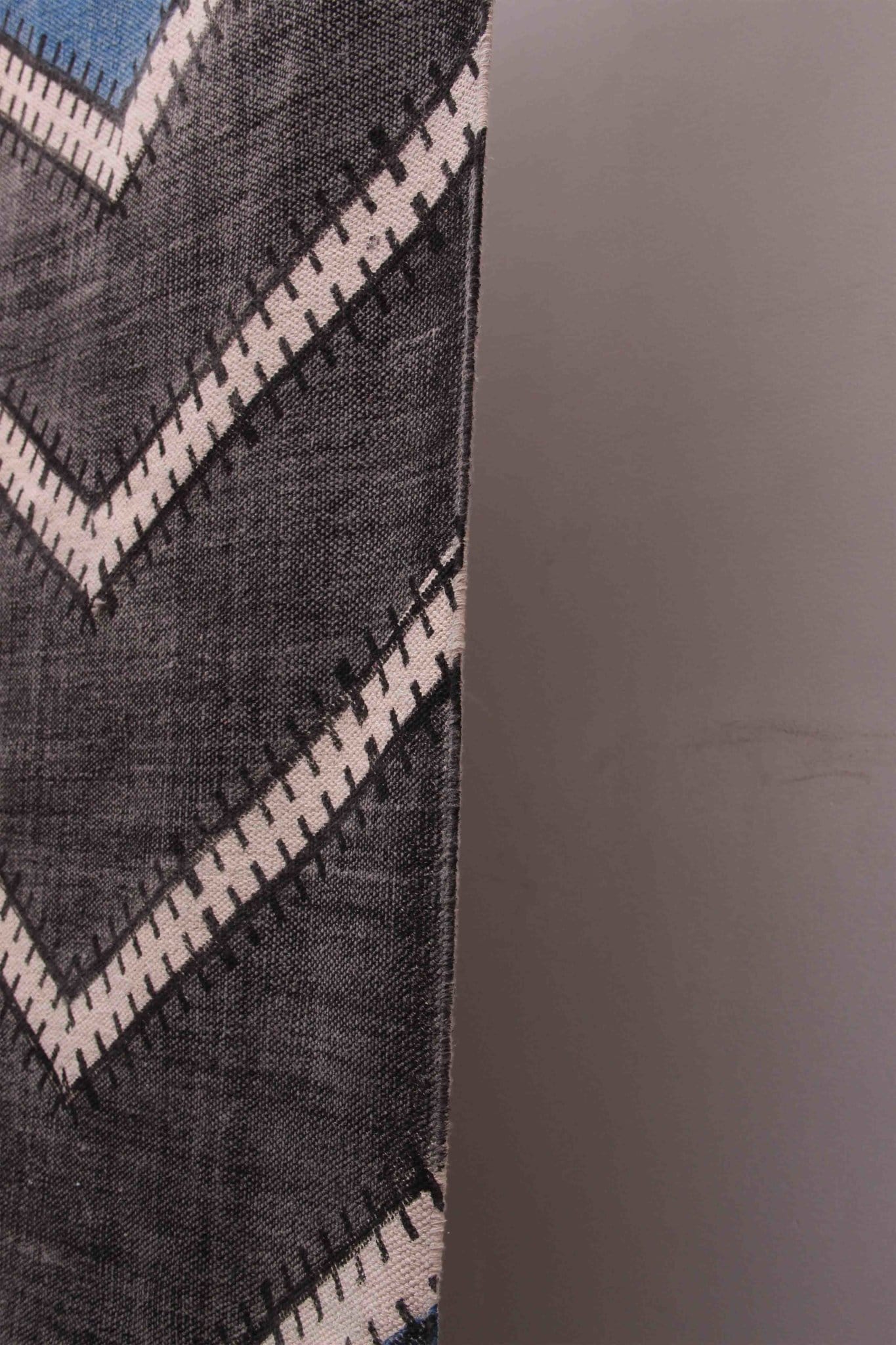 Selection Block-Printed Cotton Dhurrie Rug — overhead view — Art Avenue