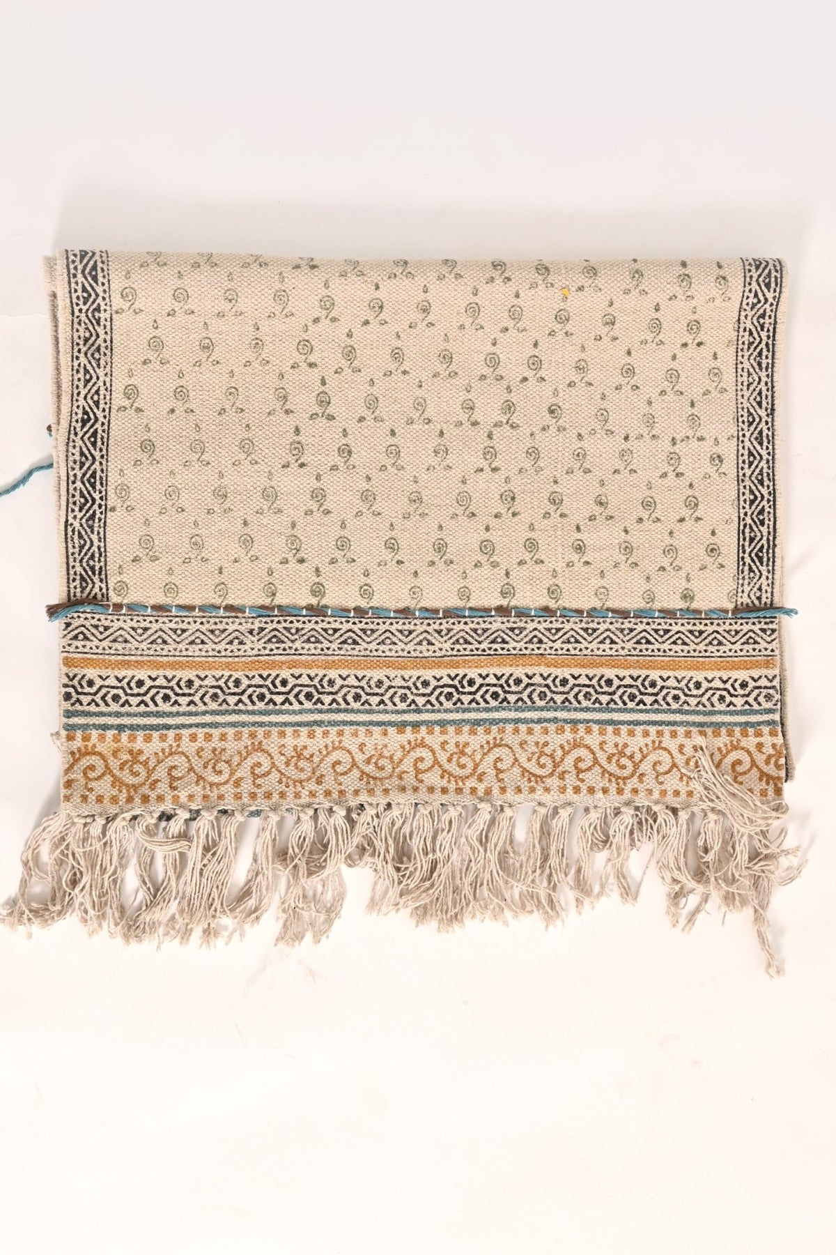TARQUIN -BLOCK PRINTED FLOOR RUNNER - OFF WHITE - ART AVENUE
