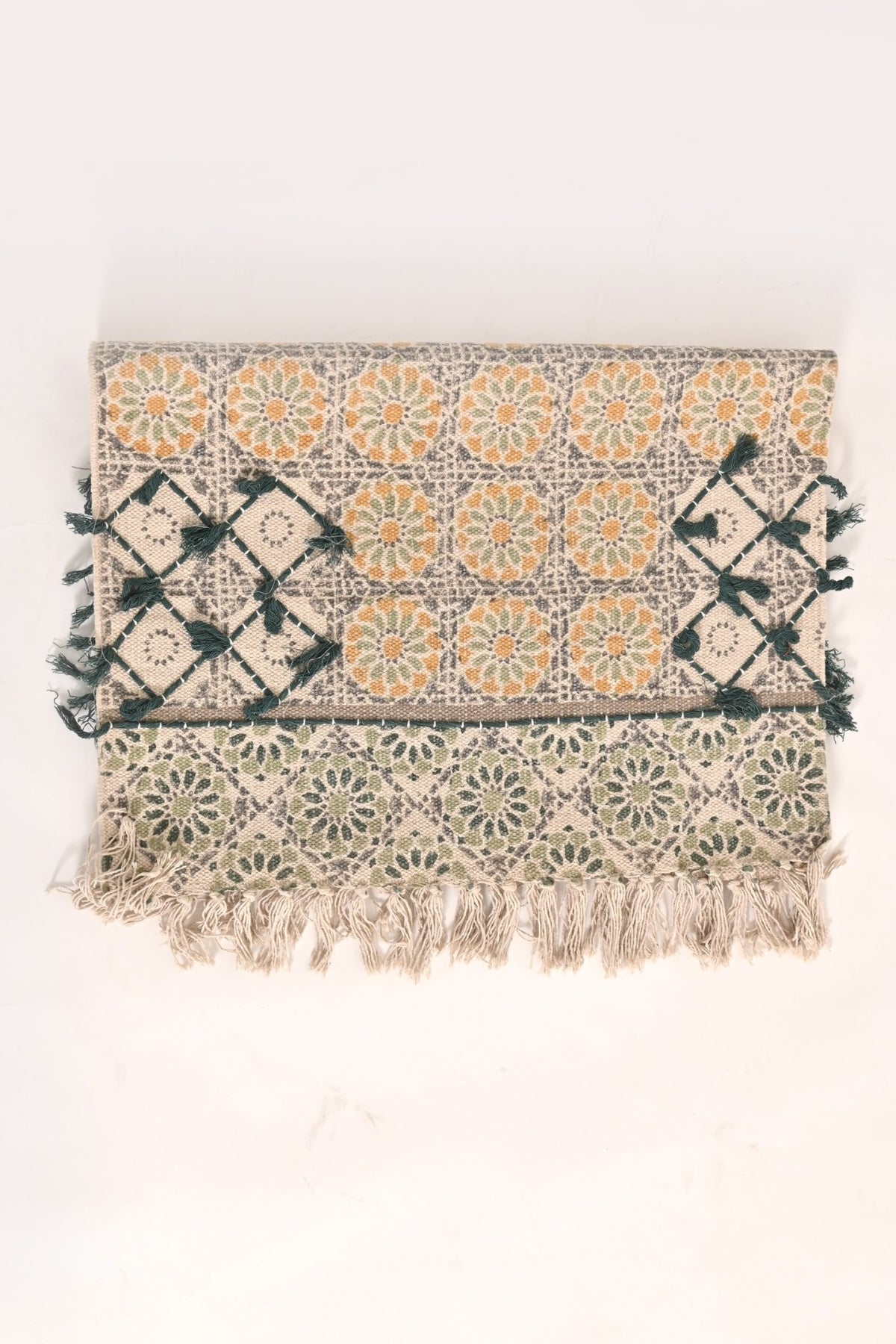 TOPHER -BLOCK PRINTED FLOOR RUNNER - YELLOW - ART AVENUE