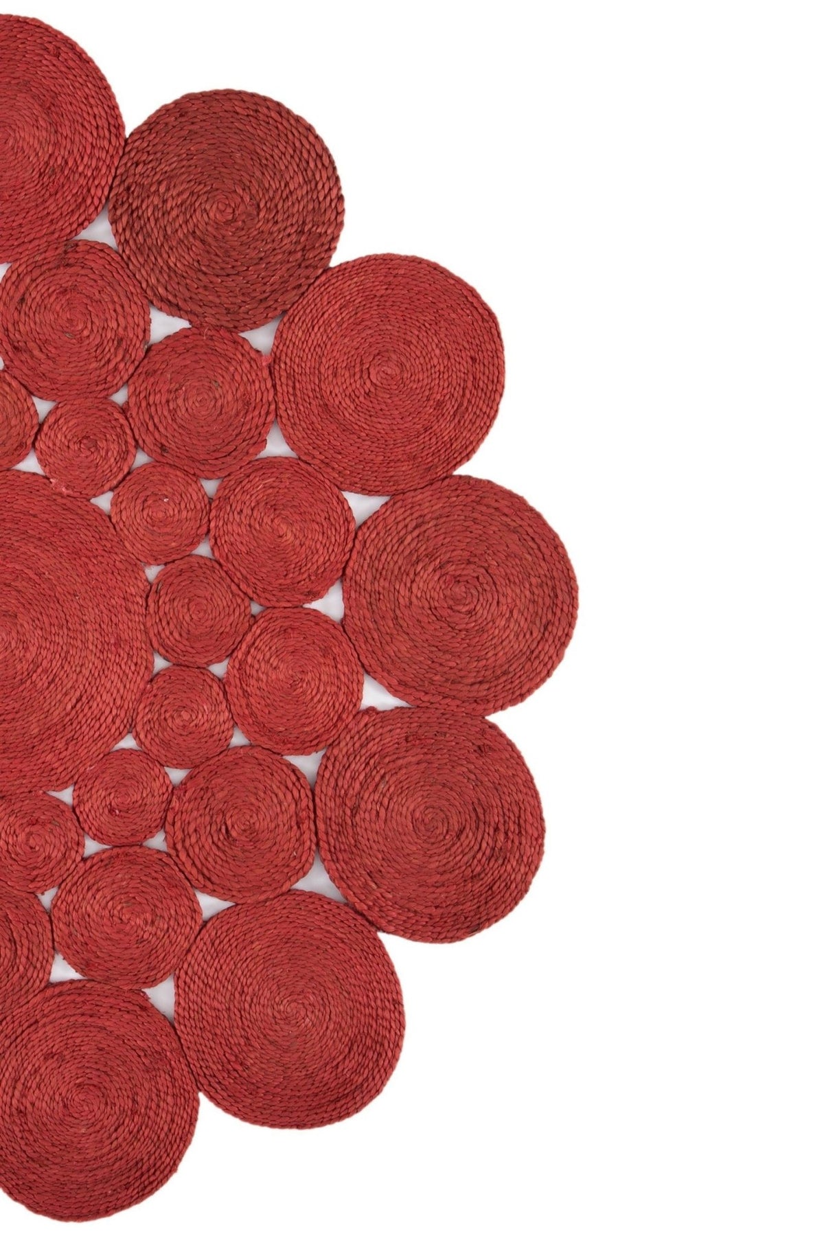 Zinnia round jute rug room setting — Art Avenue India