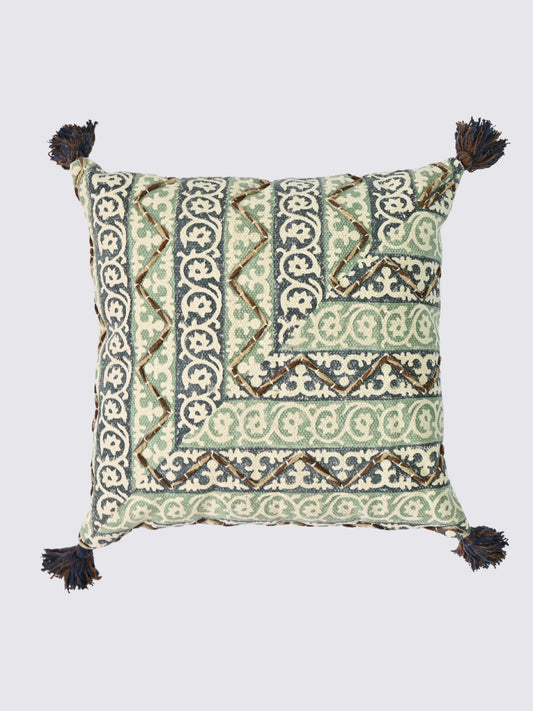 Vedra Block-Printed Square Cushion Cover