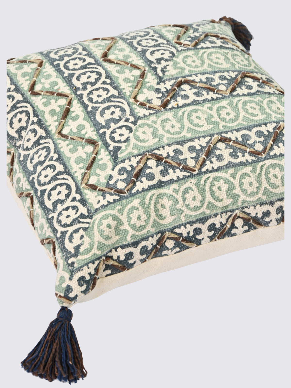 Vedra Block-Printed Square Cushion Cover