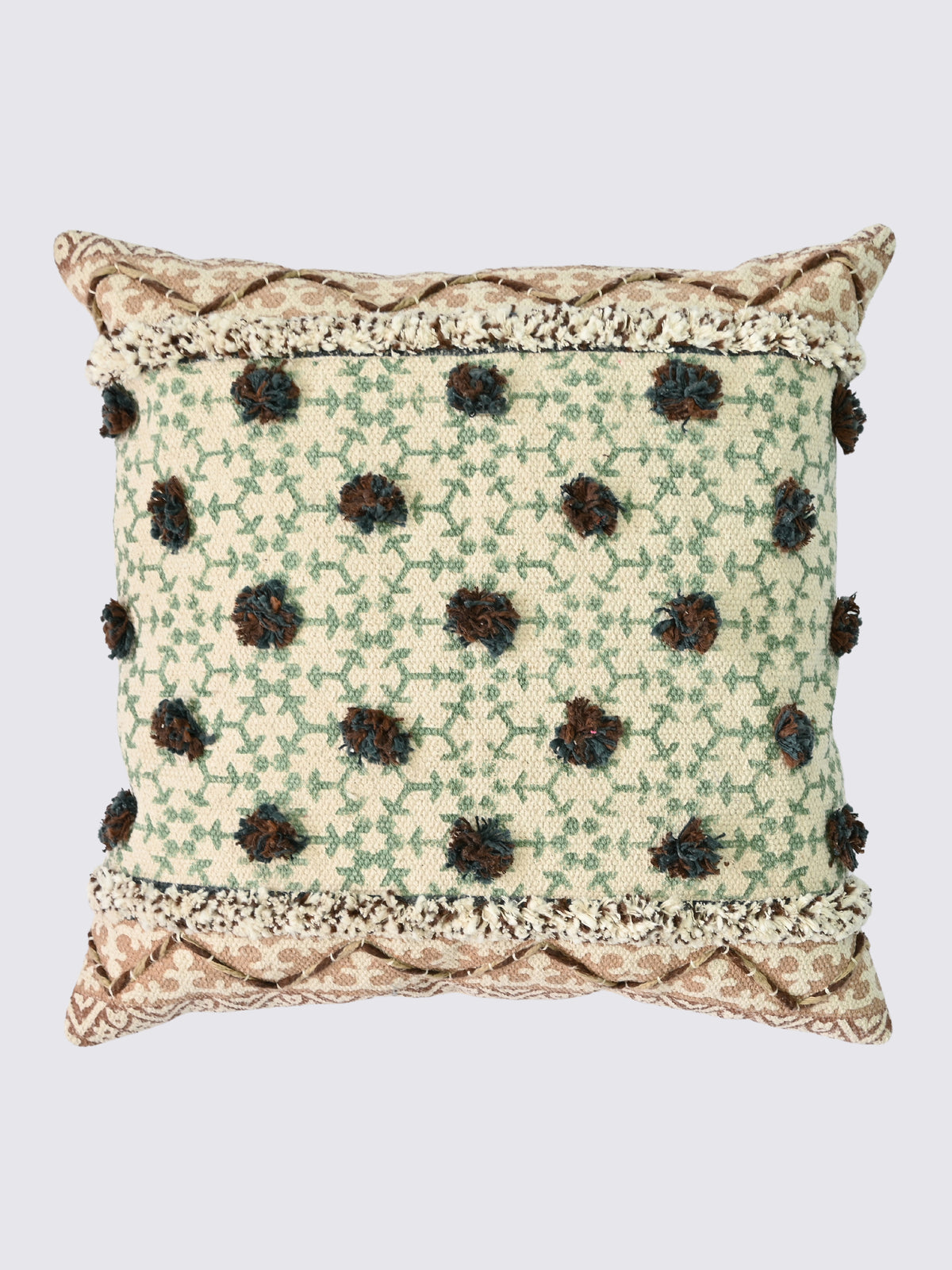 Zyani Block-Printed Square Cushion Cover