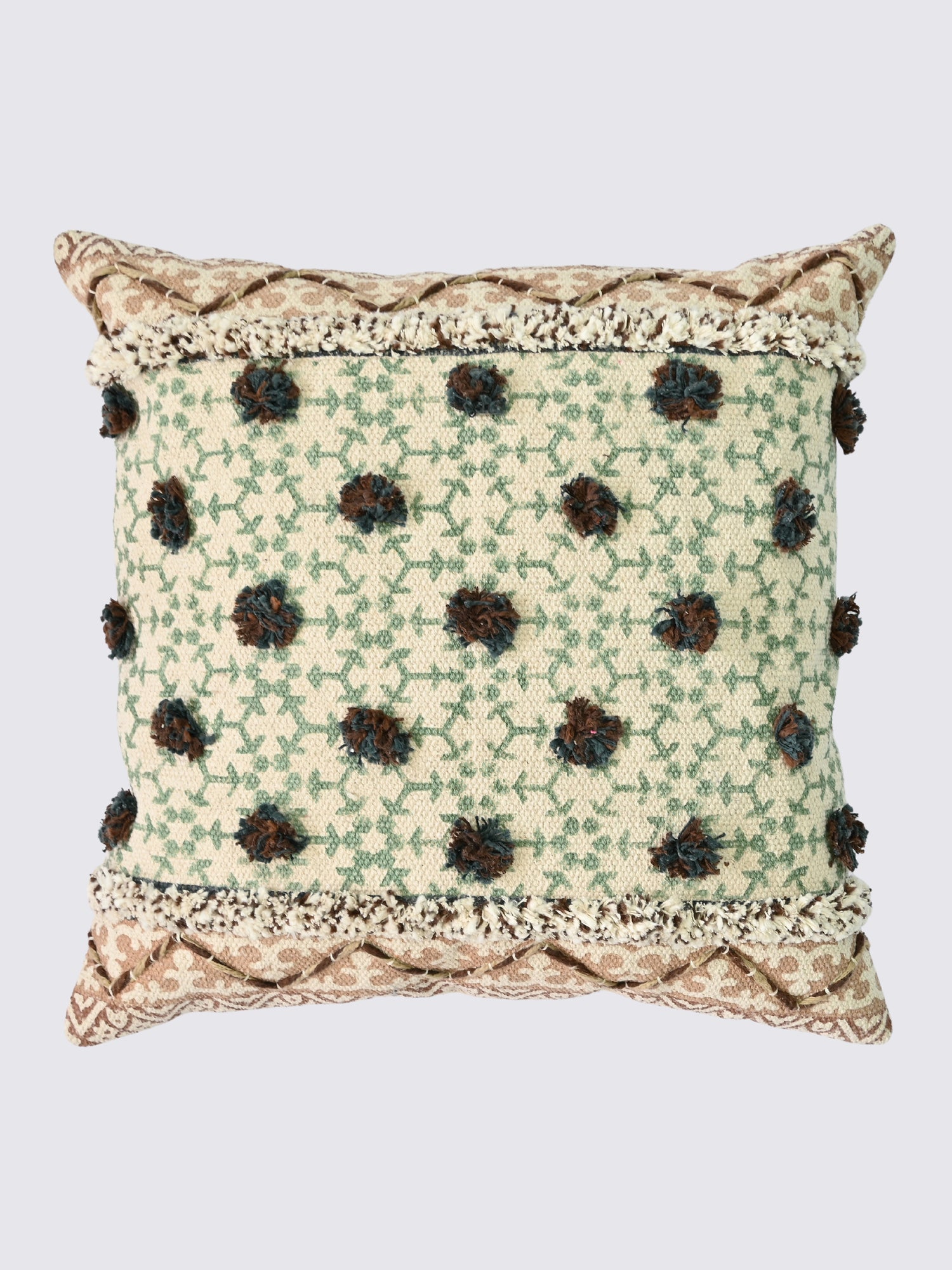 Zyani Block-Printed Square Cushion Cover