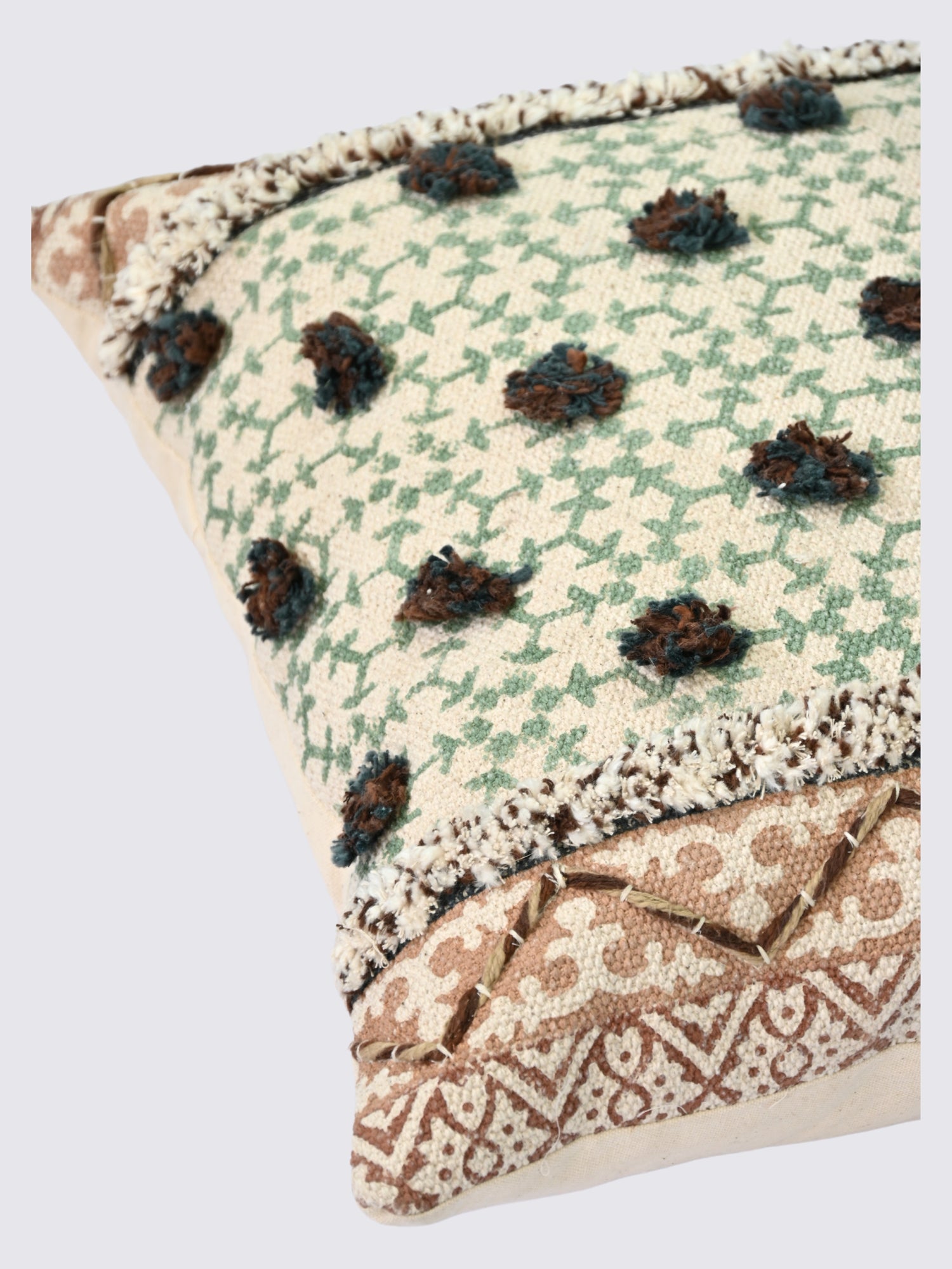 Zyani Block-Printed Square Cushion Cover