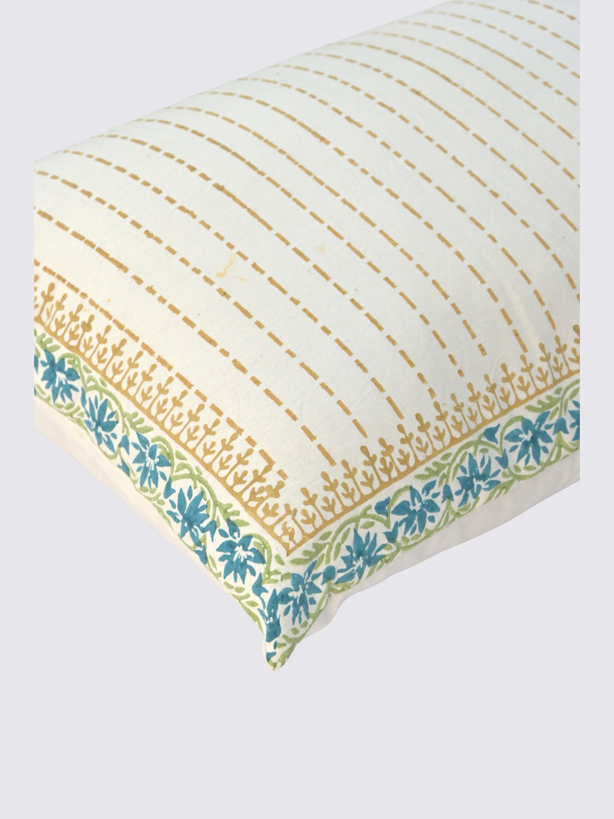 Solifade Block-Printed Lumbar Cushion Cover