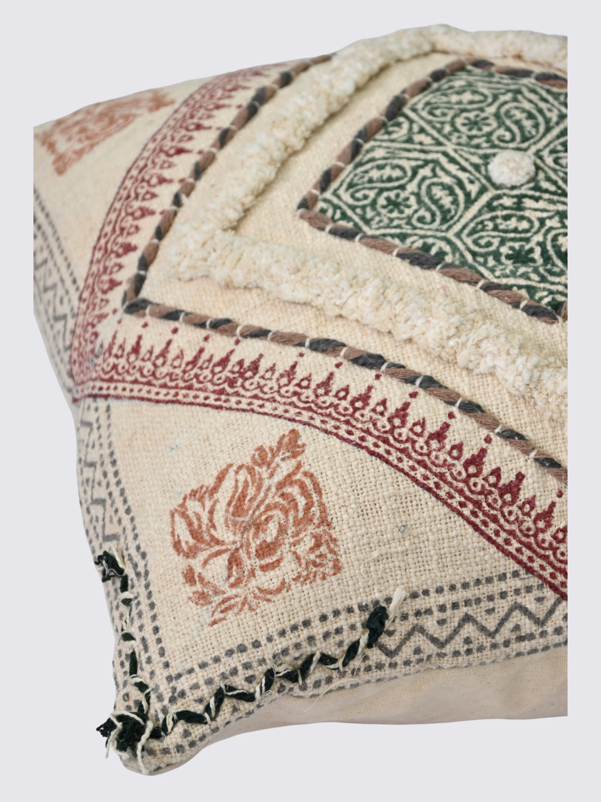Ruvaya Block-Printed Square Cushion Cover
