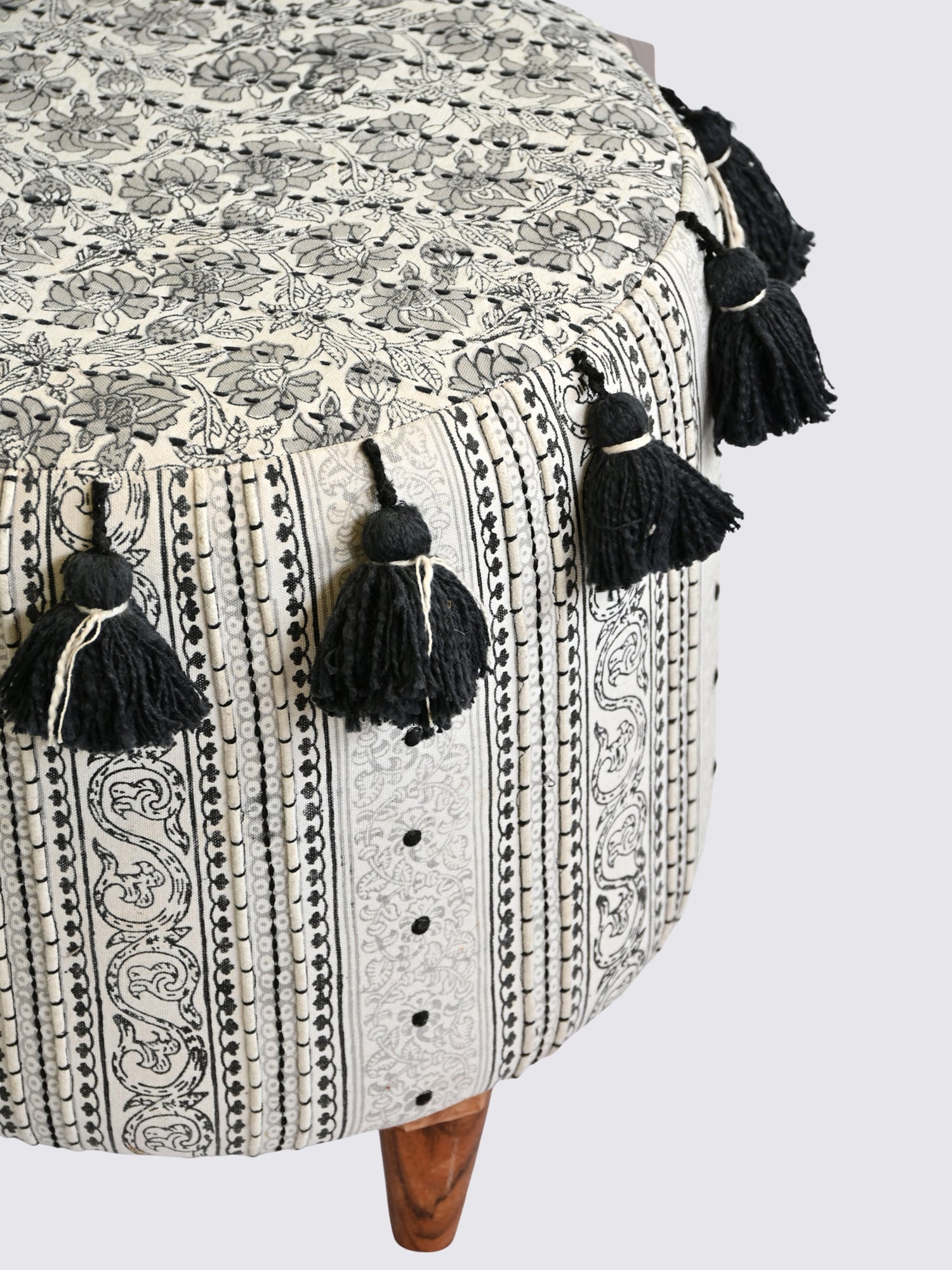 Vritti kilim ottoman from above — Art Avenue