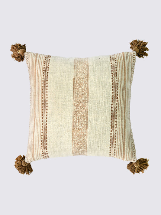 Zemra Block-Printed Square Cushion Cover