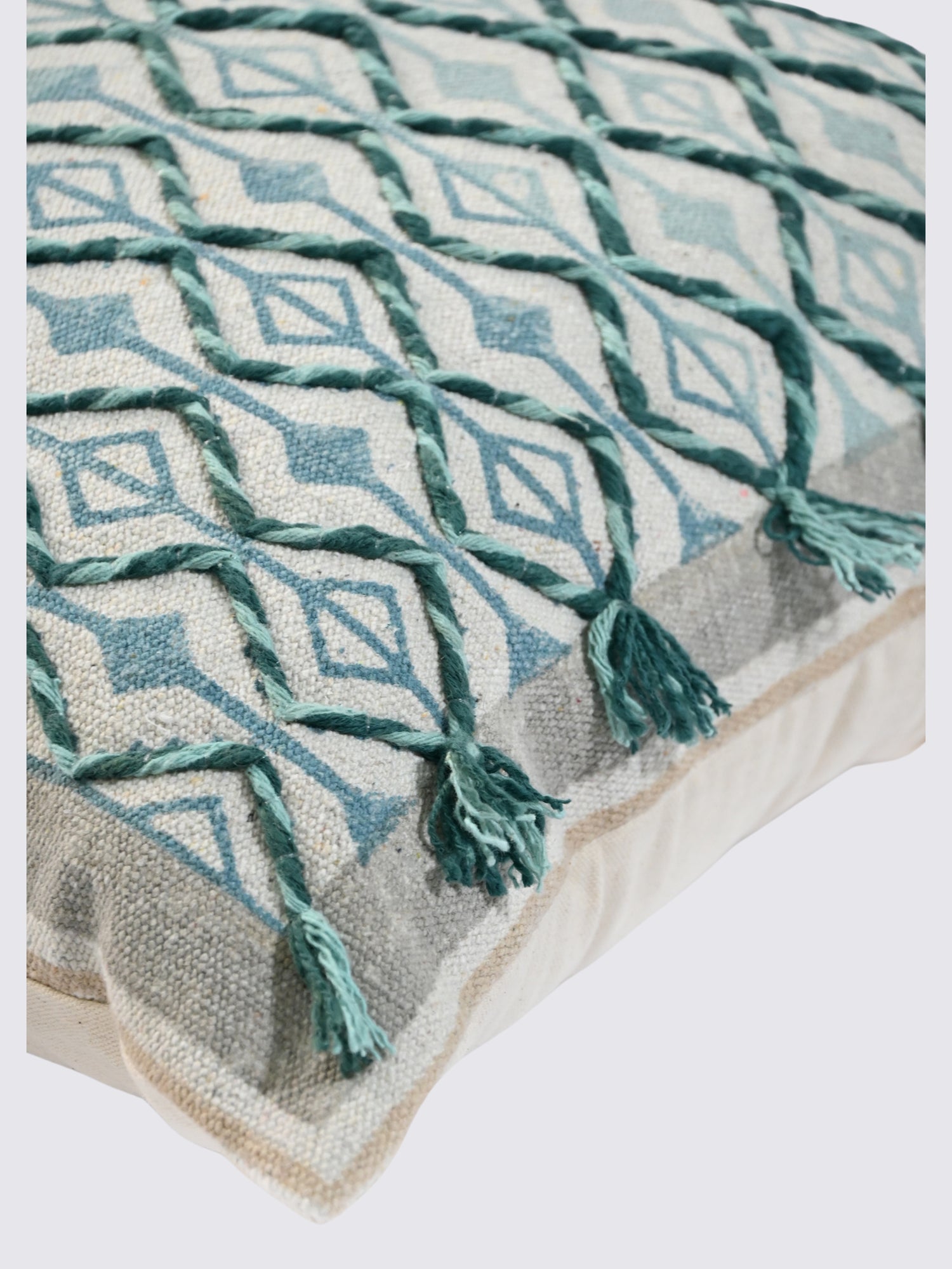 Ivoura Block-Printed Square Cushion Cover