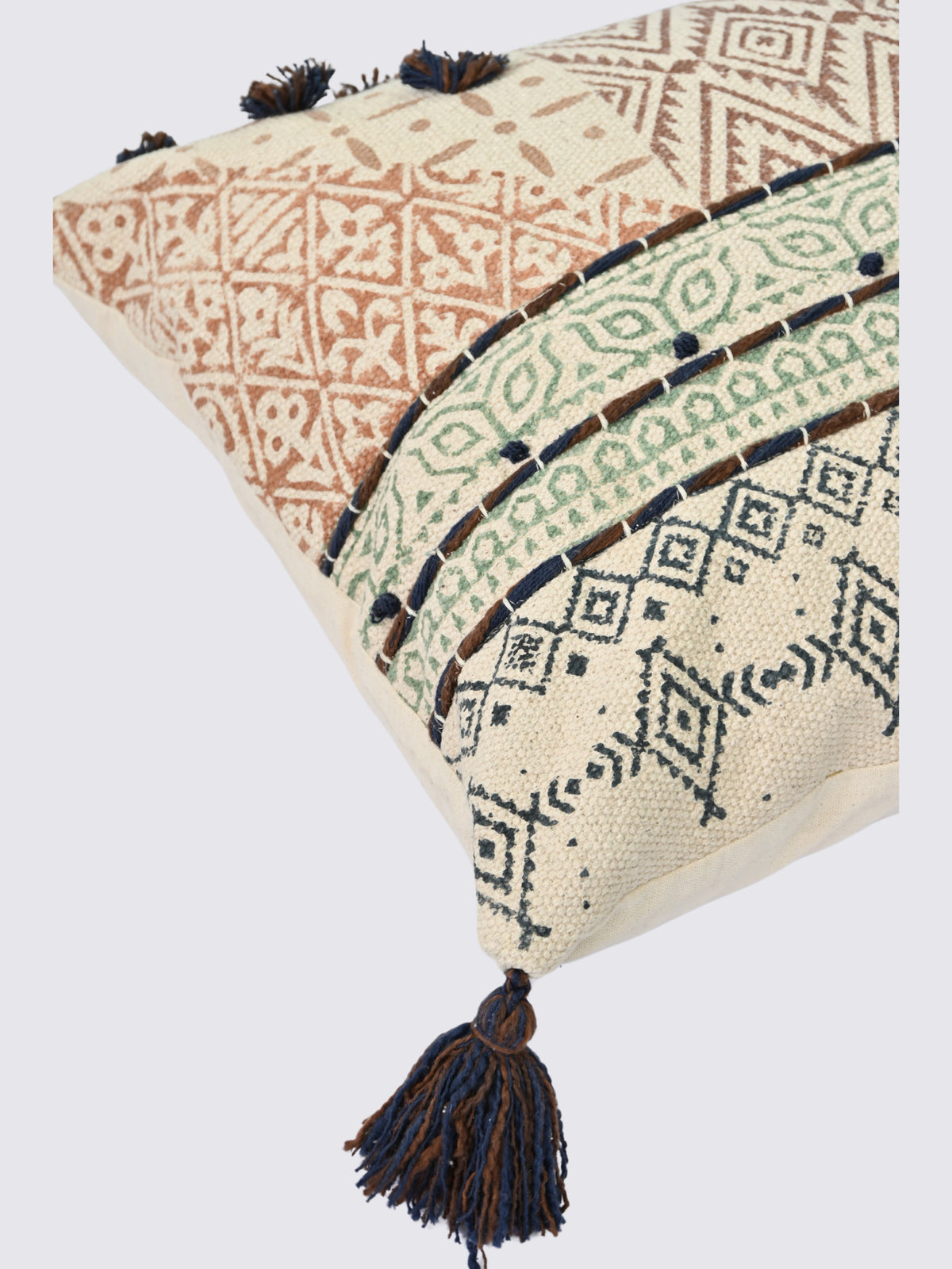 Ruvaa Block-Printed Lumbar Cushion Cover