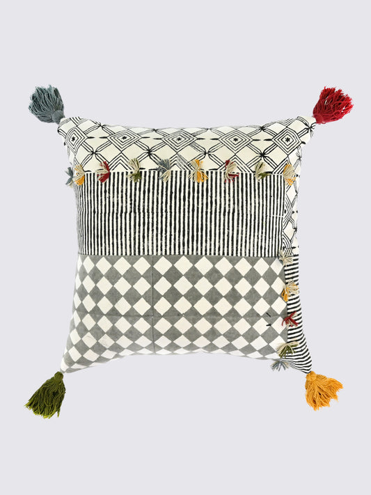 Nooré Block-Printed Square Cushion Cover