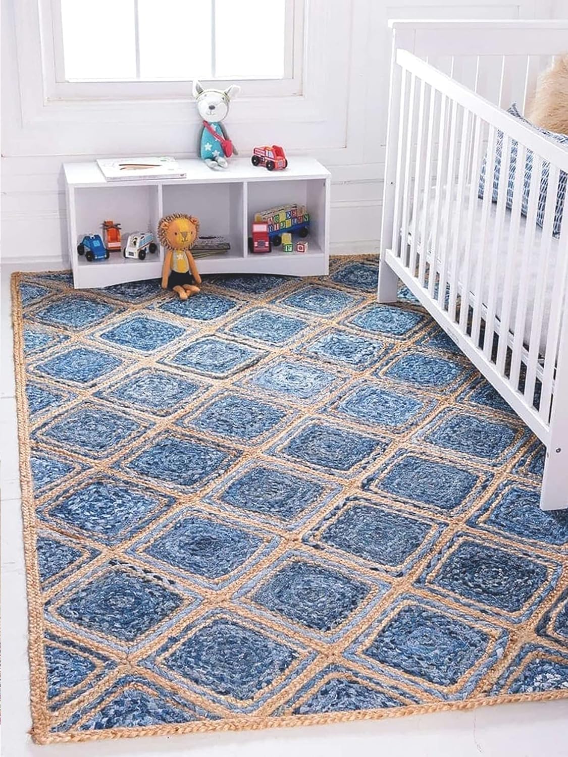 Arctic braided jute denim rug multiple sizes — Art Avenue India