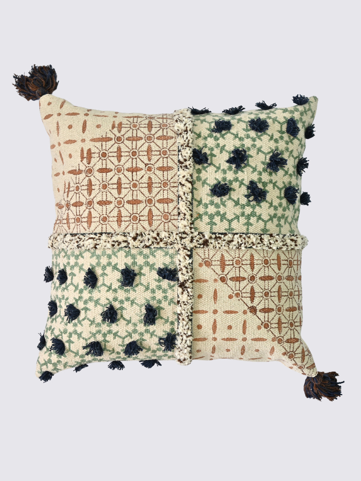 Tayka Block-Printed Square Cushion Cover