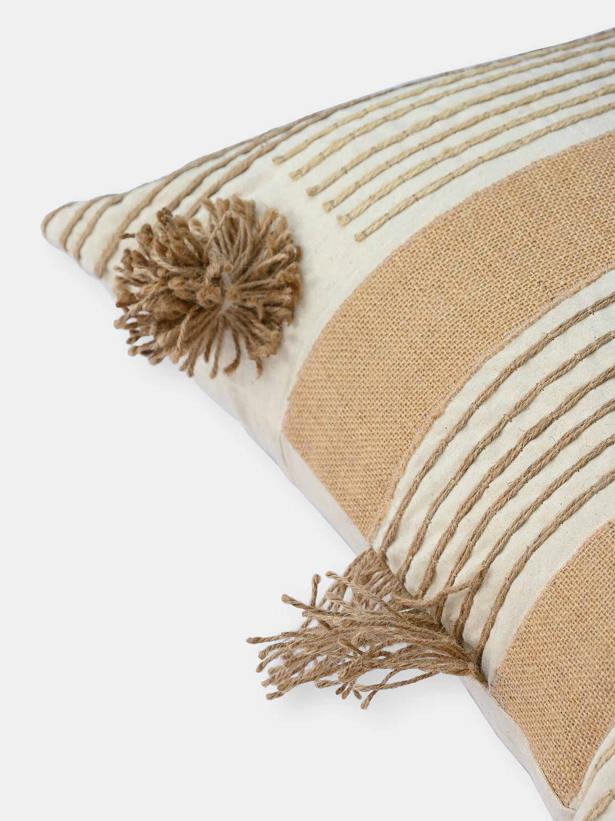 Taupe Handwoven Square Cushion Cover