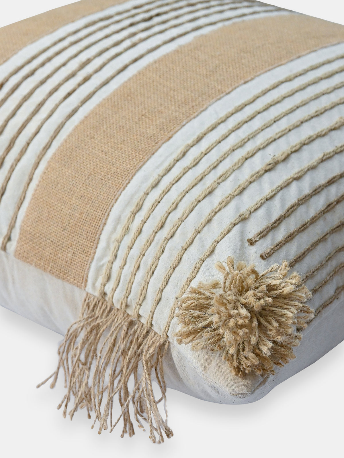 Taupe Handwoven Square Cushion Cover