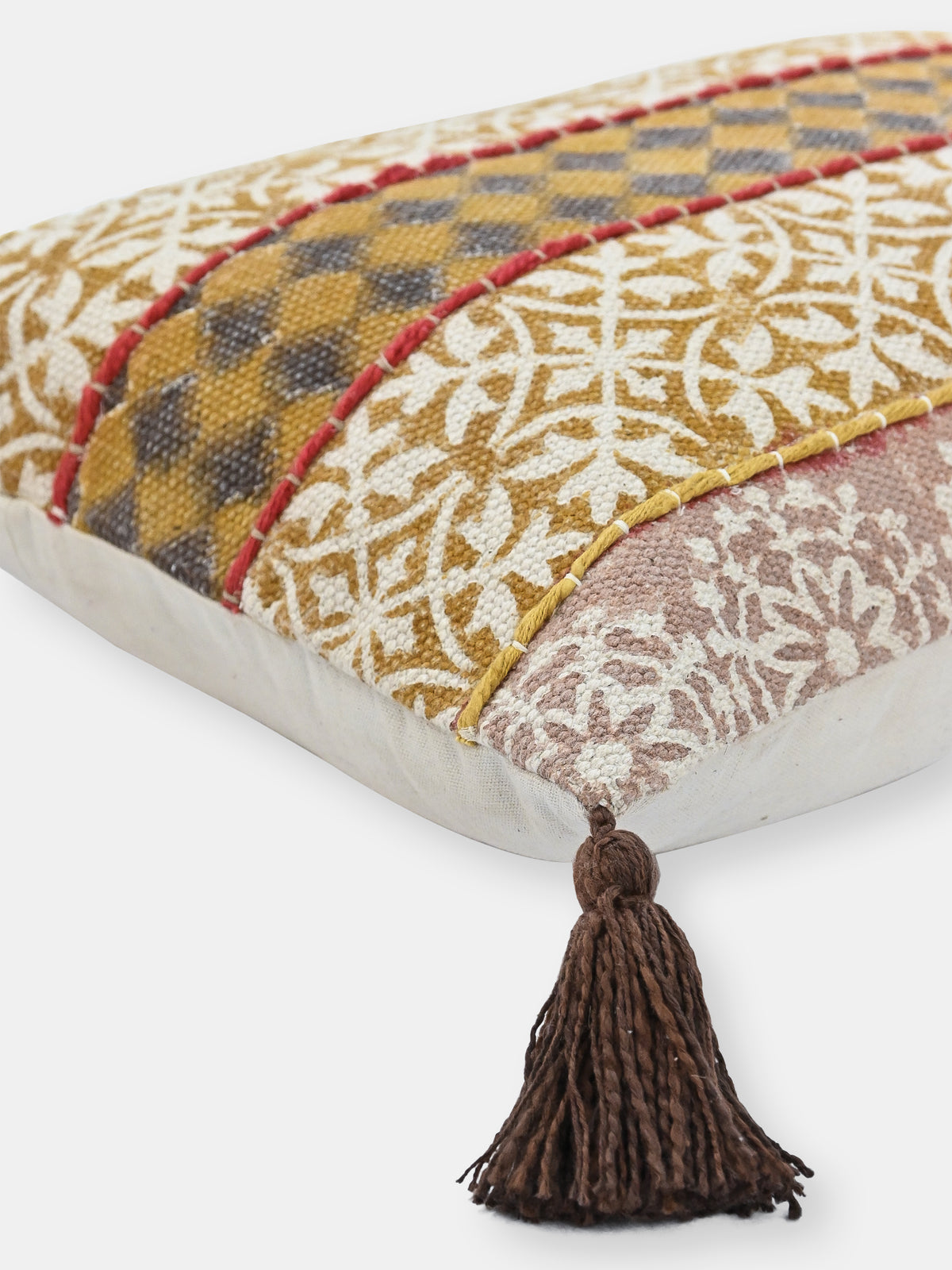 Sunflare Block-Printed Lumbar Cushion Cover