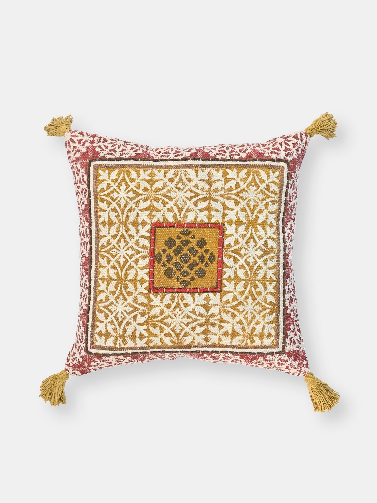 Emberly Block-Printed Square Cushion Cover