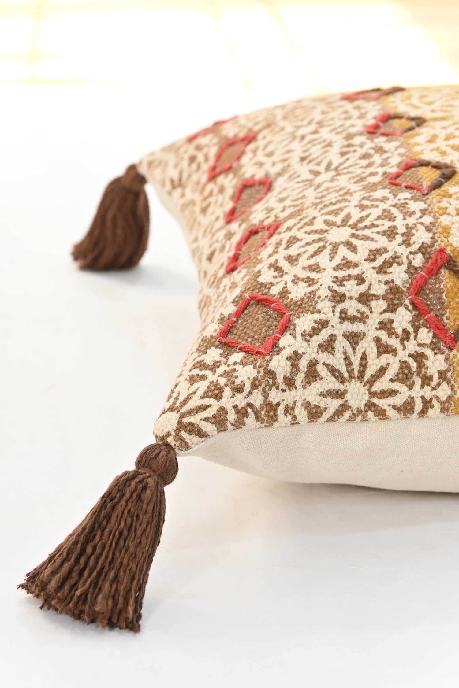 Zestia Block-Printed Square Cushion Cover