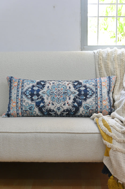 Persian Poem Printed Lumbar Cushion Cover