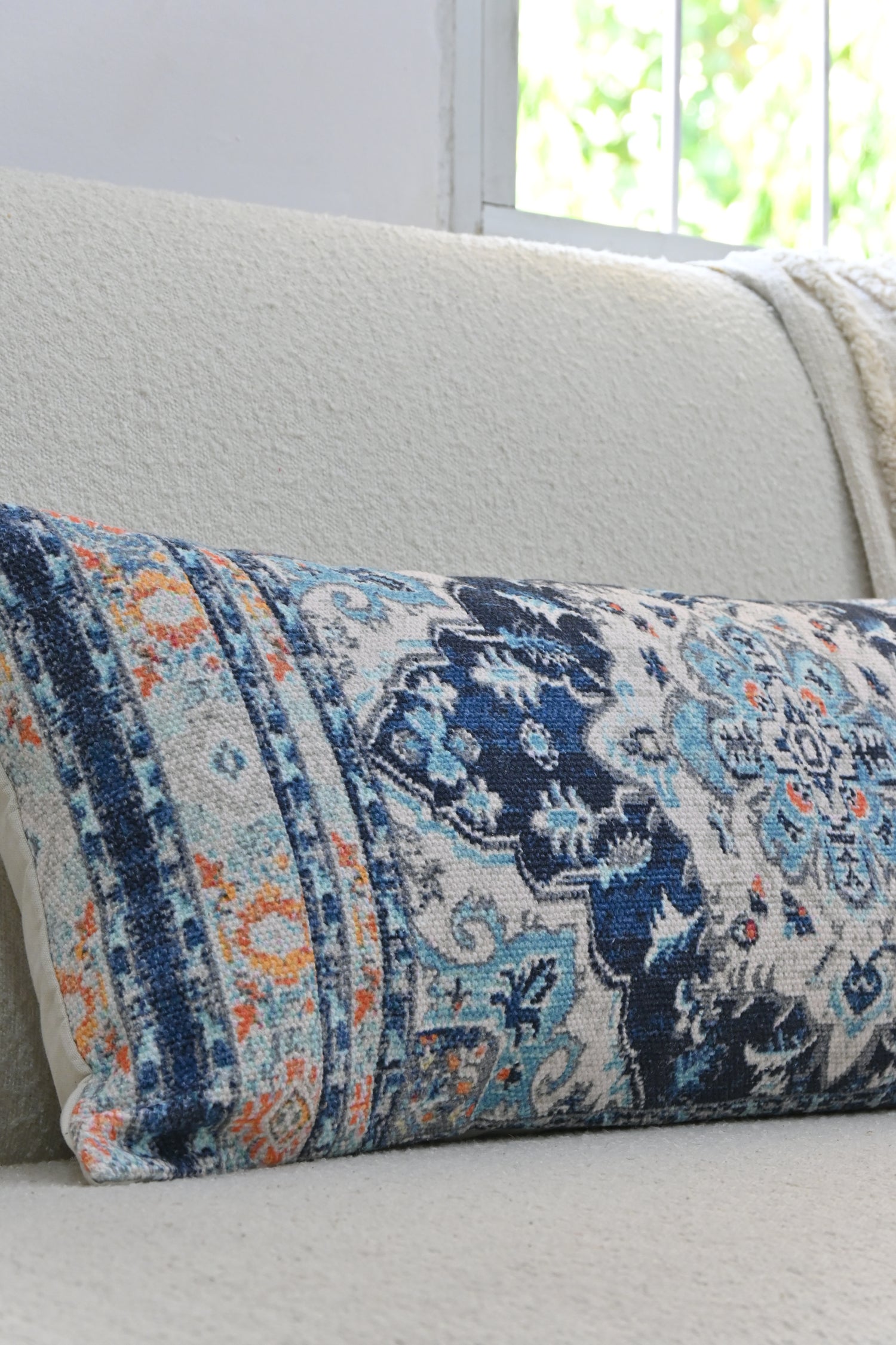 Persian Poem Printed Lumbar Cushion Cover