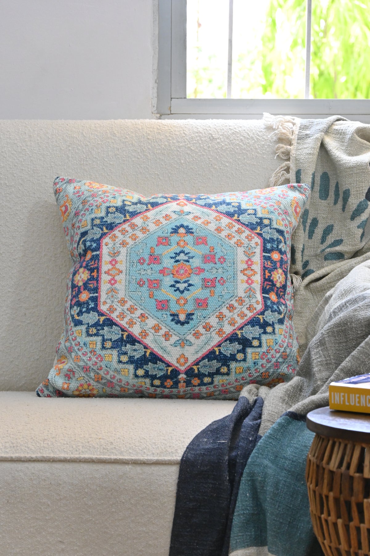 Caravan Trails Printed Square Cushion Cover