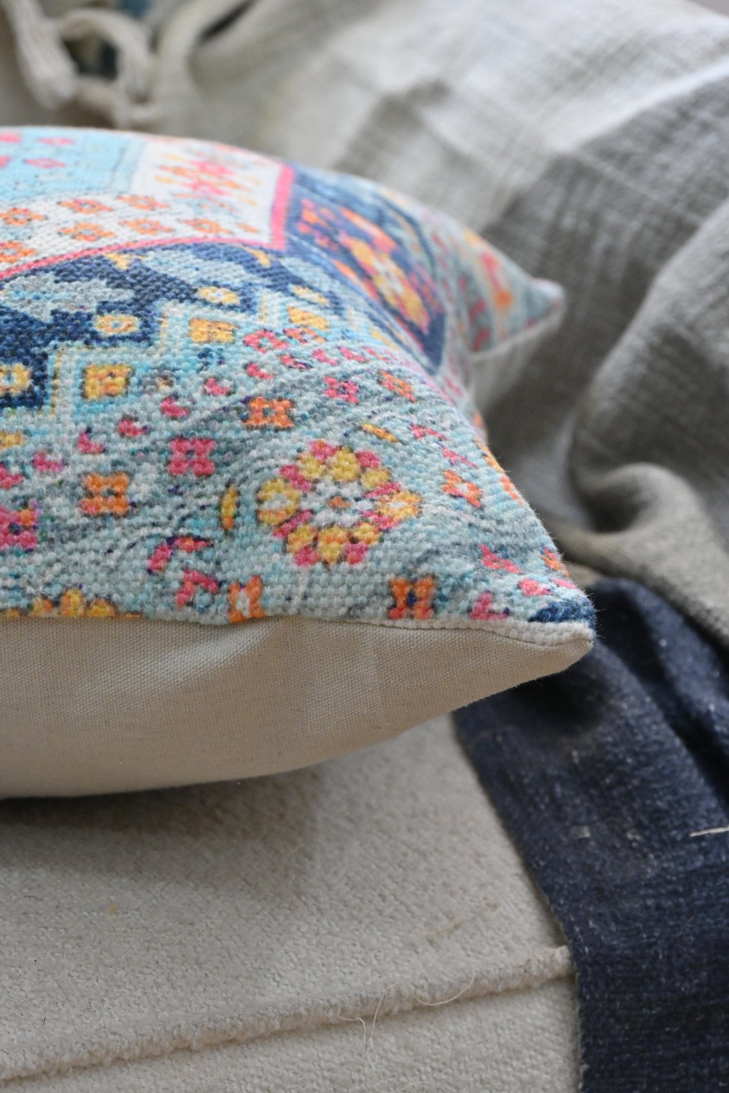 Caravan Trails Printed Square Cushion Cover