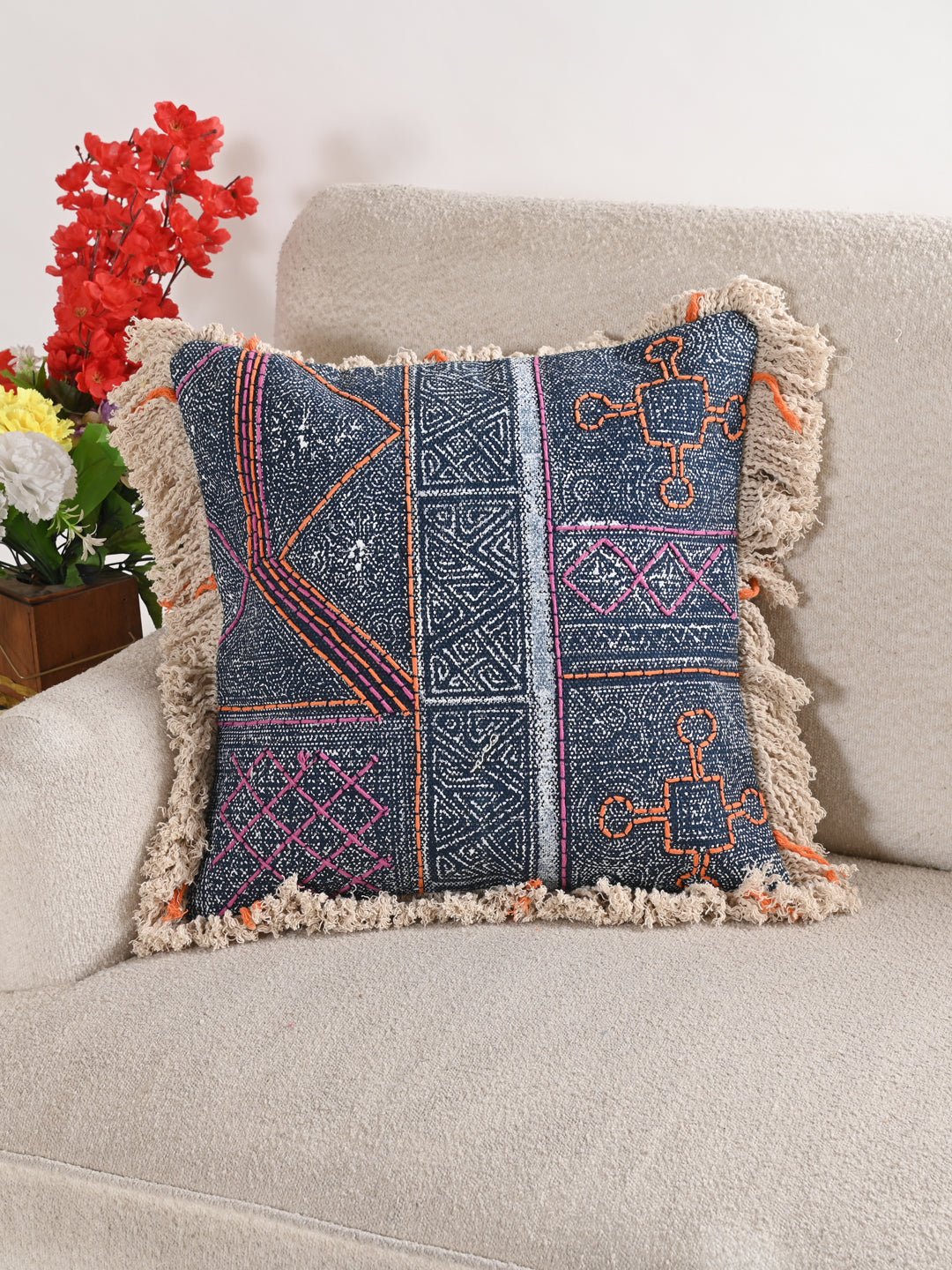 SAM - COTTON PRINTED SQUARE CUSHION COVER - ART AVENUE