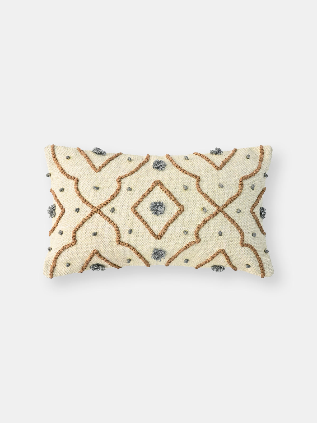 Mellowin Hand-Embroidered Lumbar Cushion Cover
