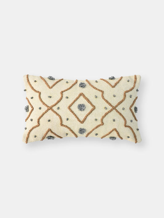 Mellowin Hand-Embroidered Lumbar Cushion Cover