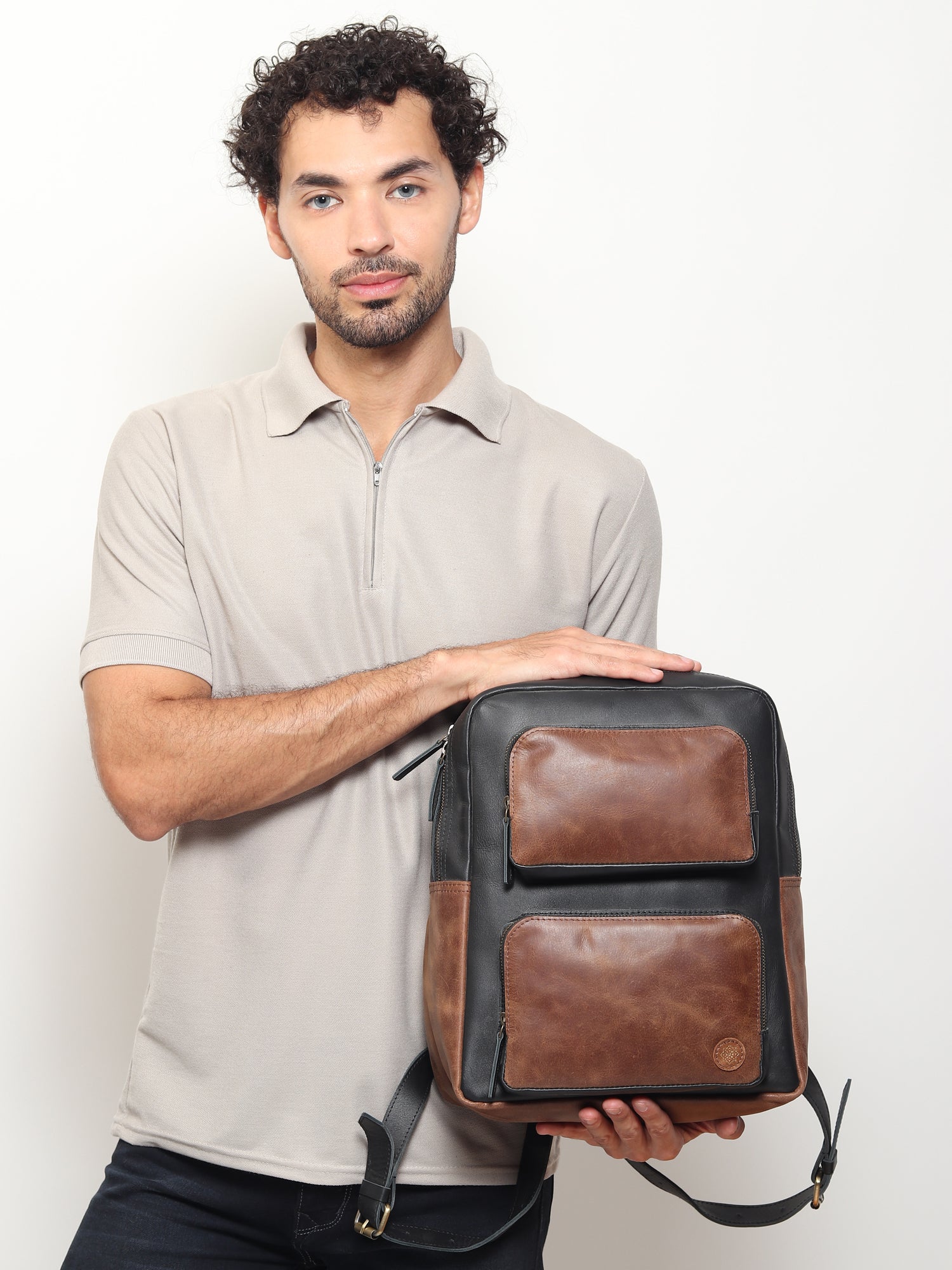 Elise leather backpack, second view — Art Avenue