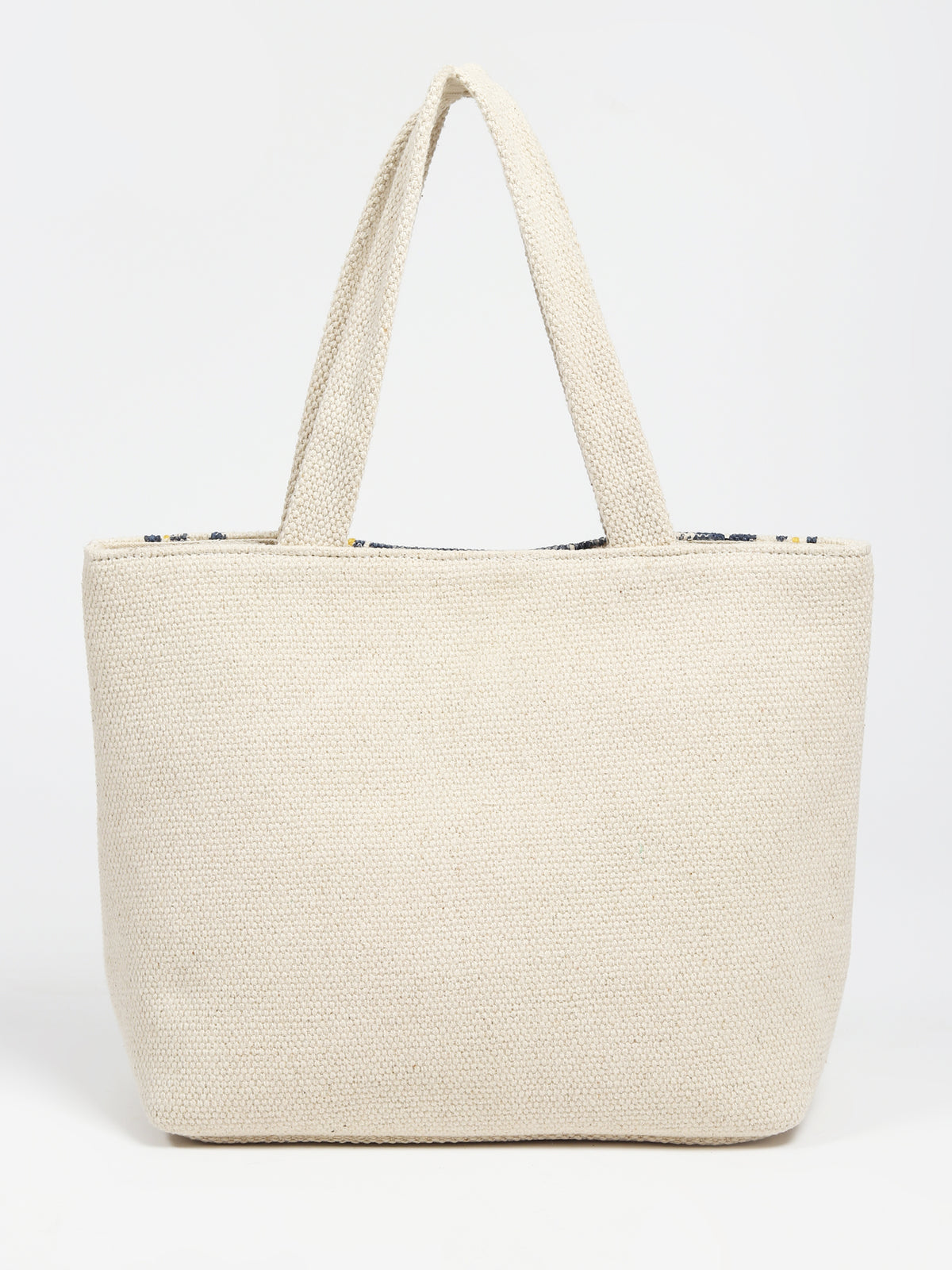Keem block-printed tote bag, side view — Art Avenue