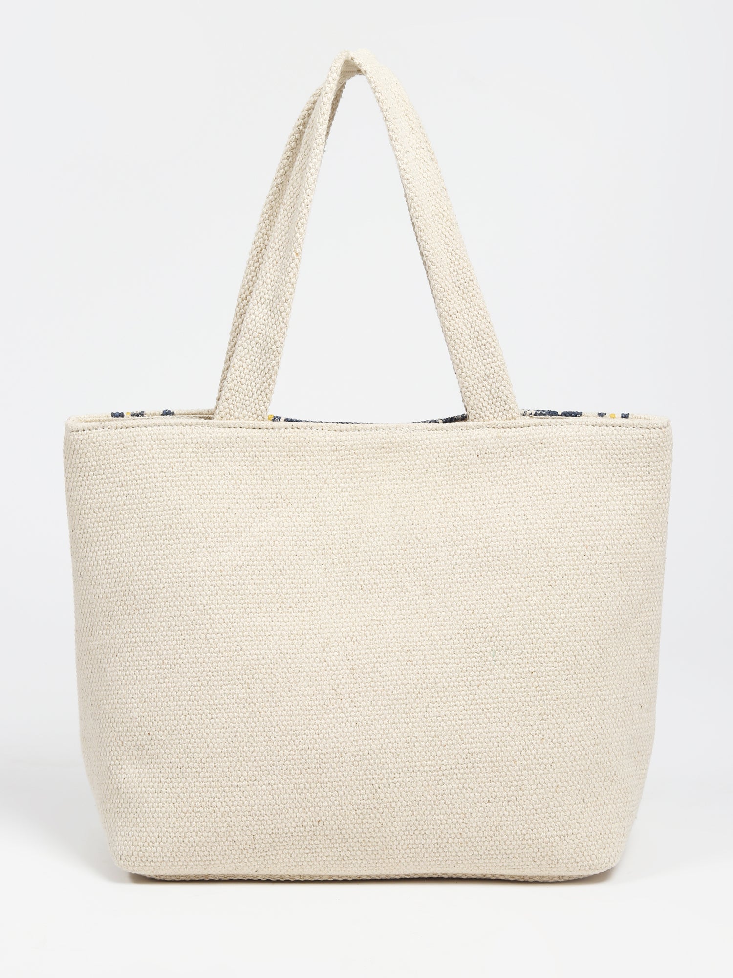 Keem block-printed tote bag, side view — Art Avenue