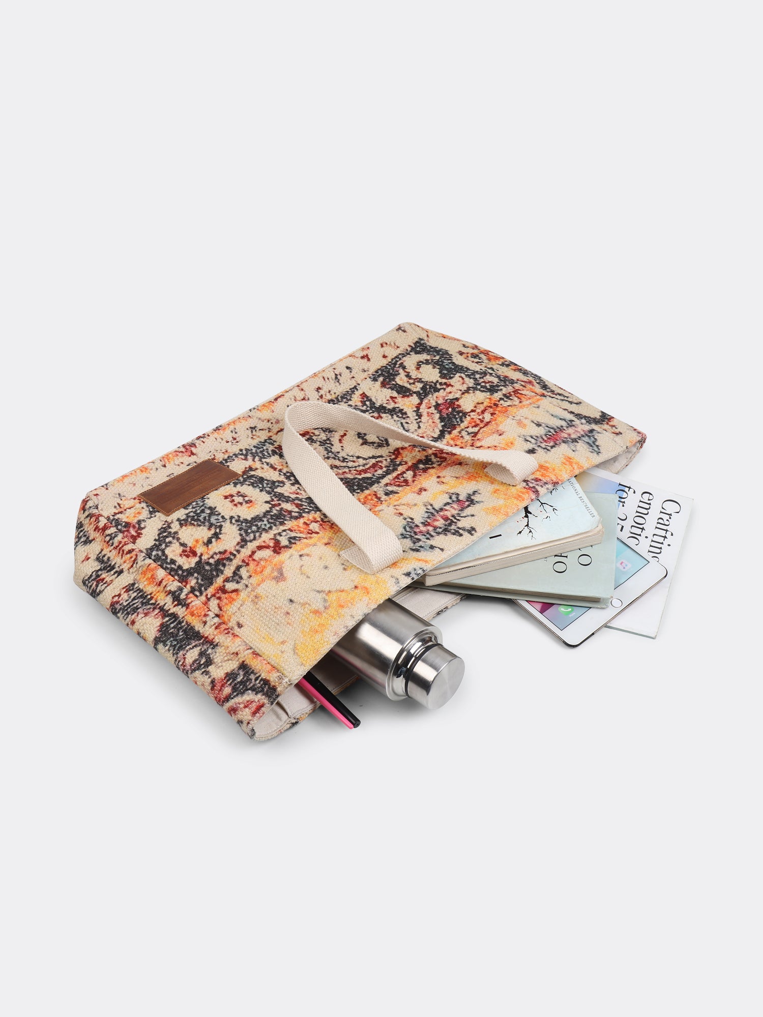 Elanora embroidered tote bag lifestyle — Art Avenue