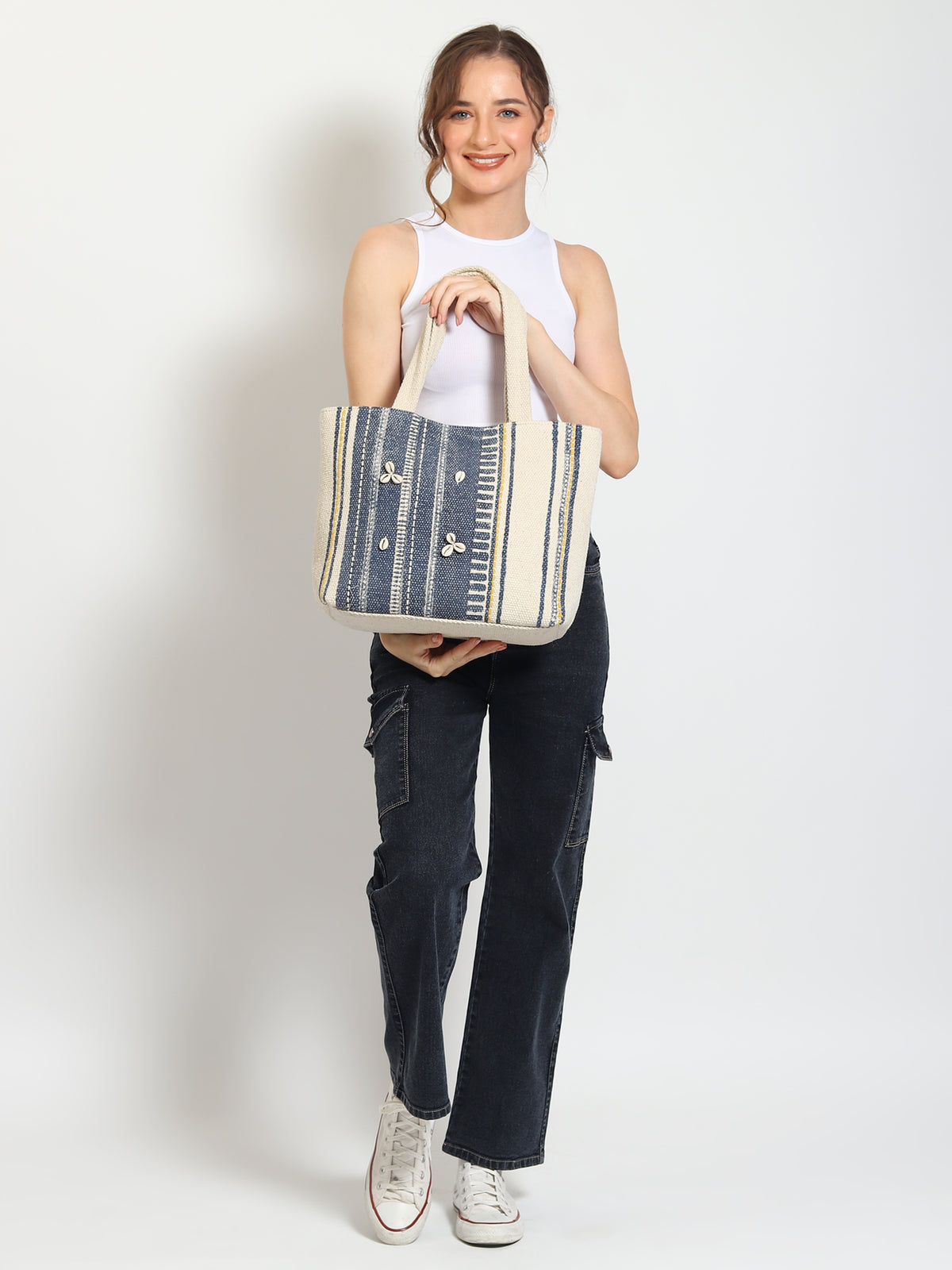 Keem cotton tote bag flat lay — Art Avenue
