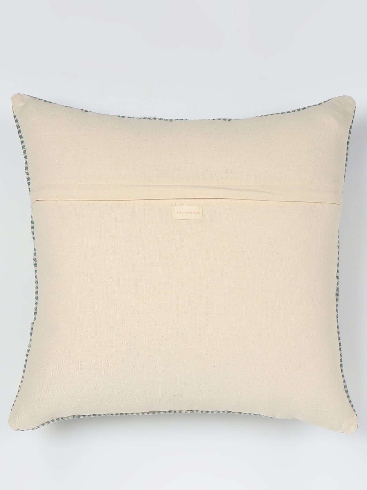 Aella Block-Printed Embroidered Square Cushion Cover