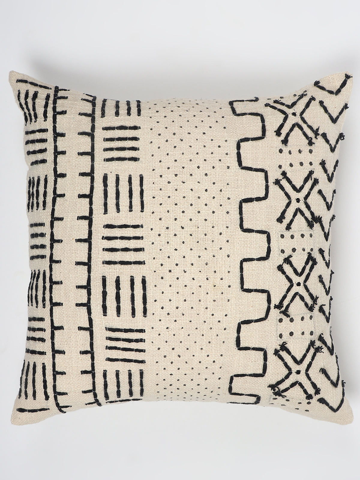 Stellar Oasis Block-Printed Square Cushion Cover