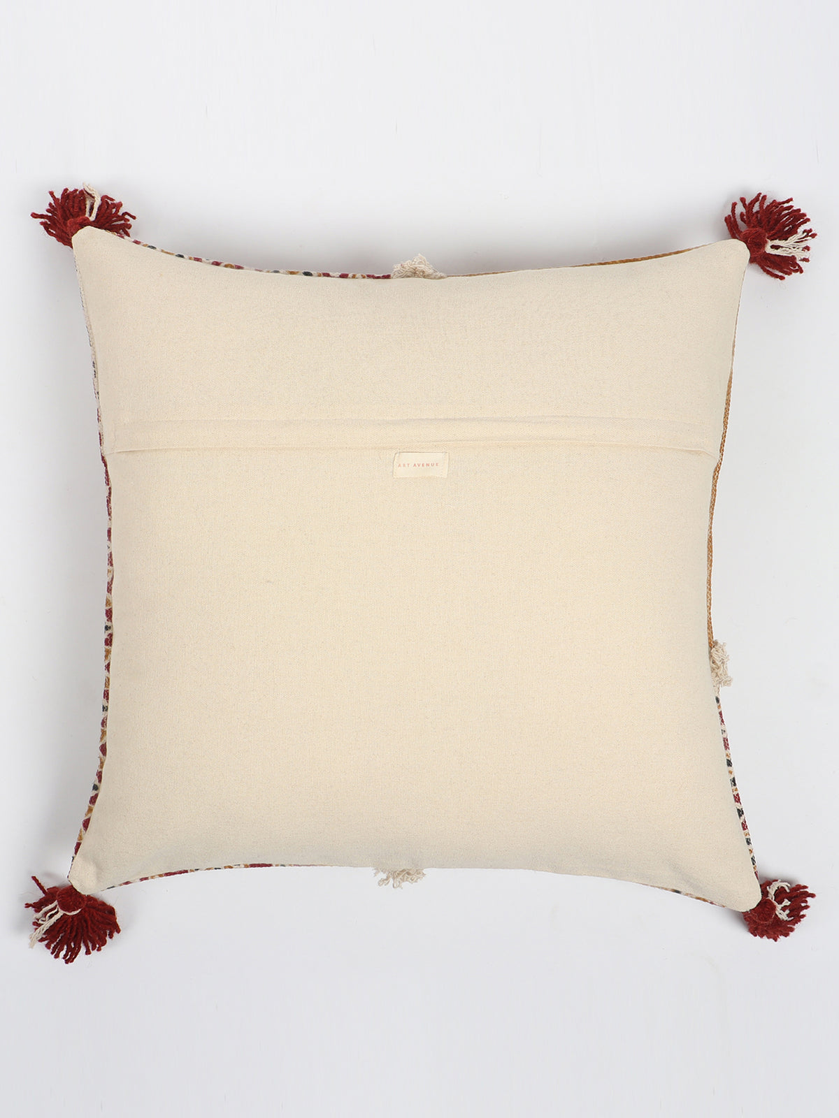 Rough Block-Printed Shaggy Square Cushion Cover