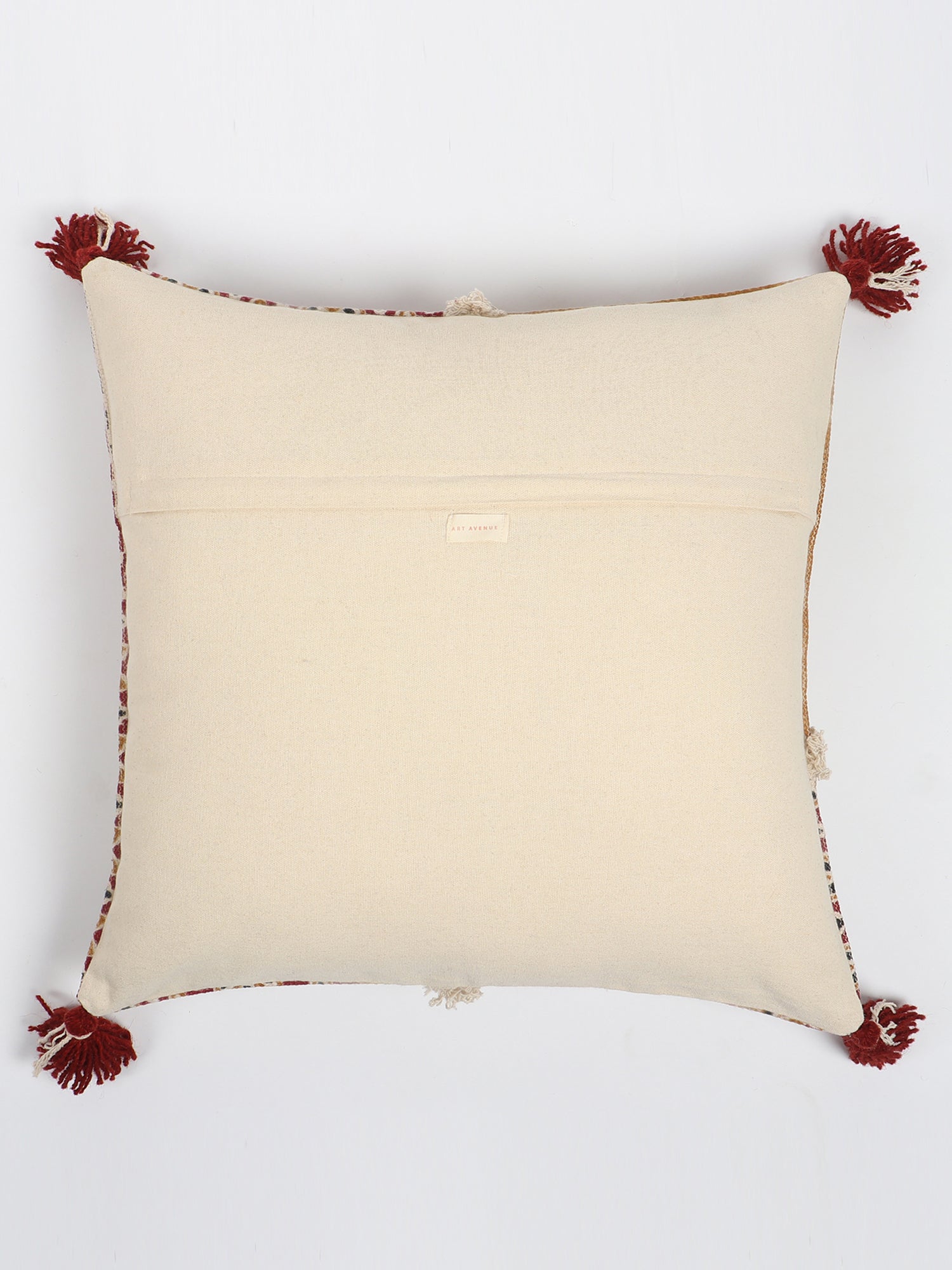 Rough Block-Printed Shaggy Square Cushion Cover