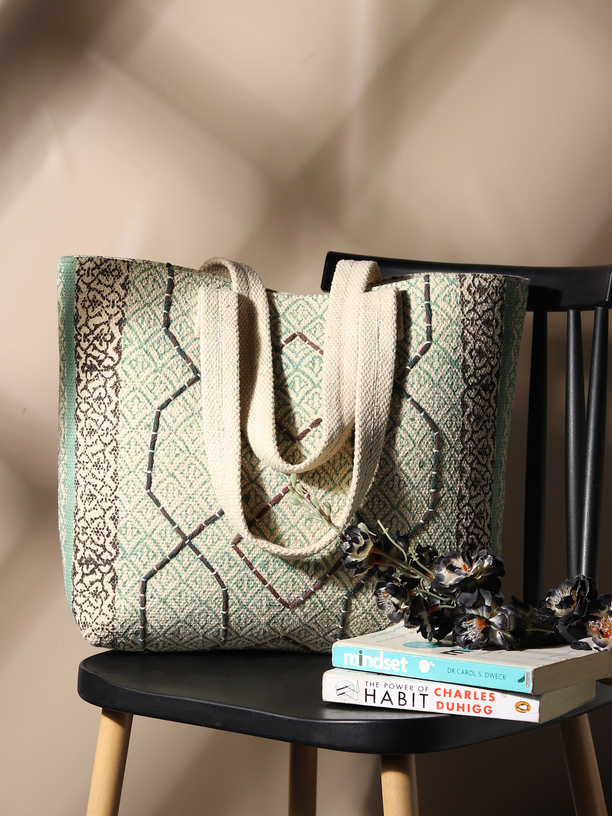 Flora cotton tote bag, alternate view — Art Avenue