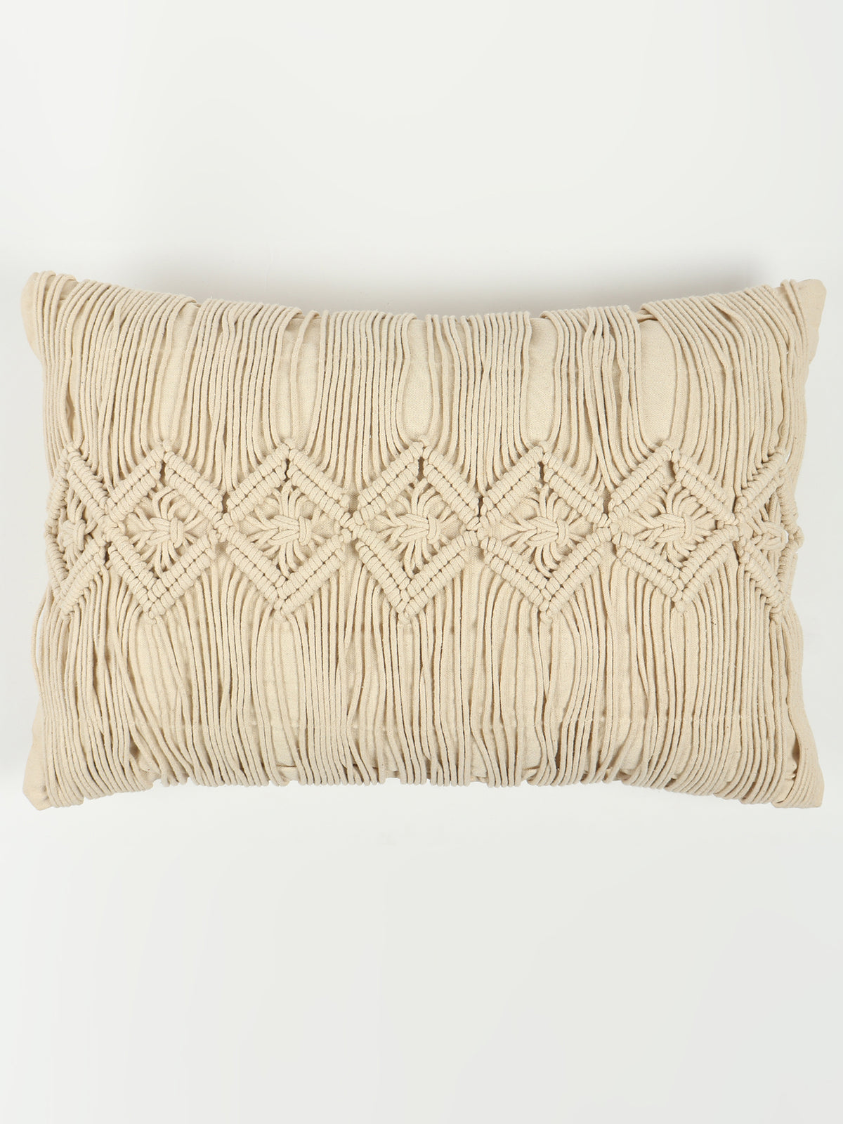 Diamond Macramé Lumbar Cushion Cover