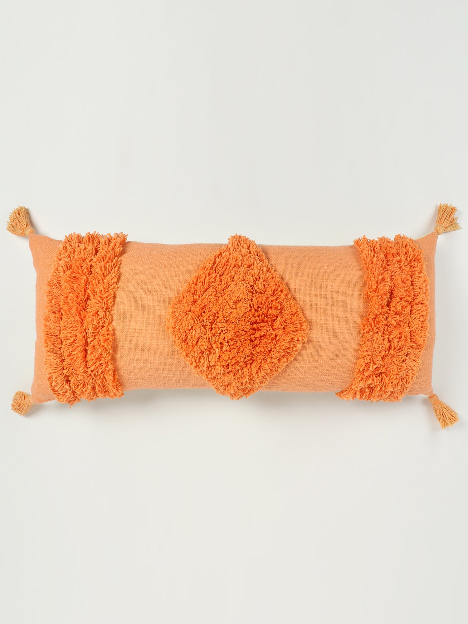 Detail of overdyed shaggy texture on lumbar cushion cover — Art Avenue