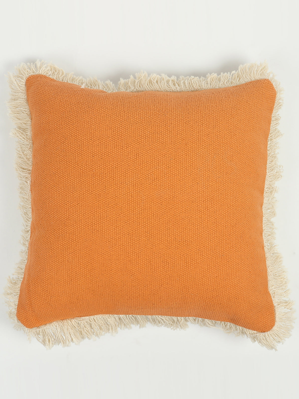 Gunnr Solid Orange Square Cushion Cover