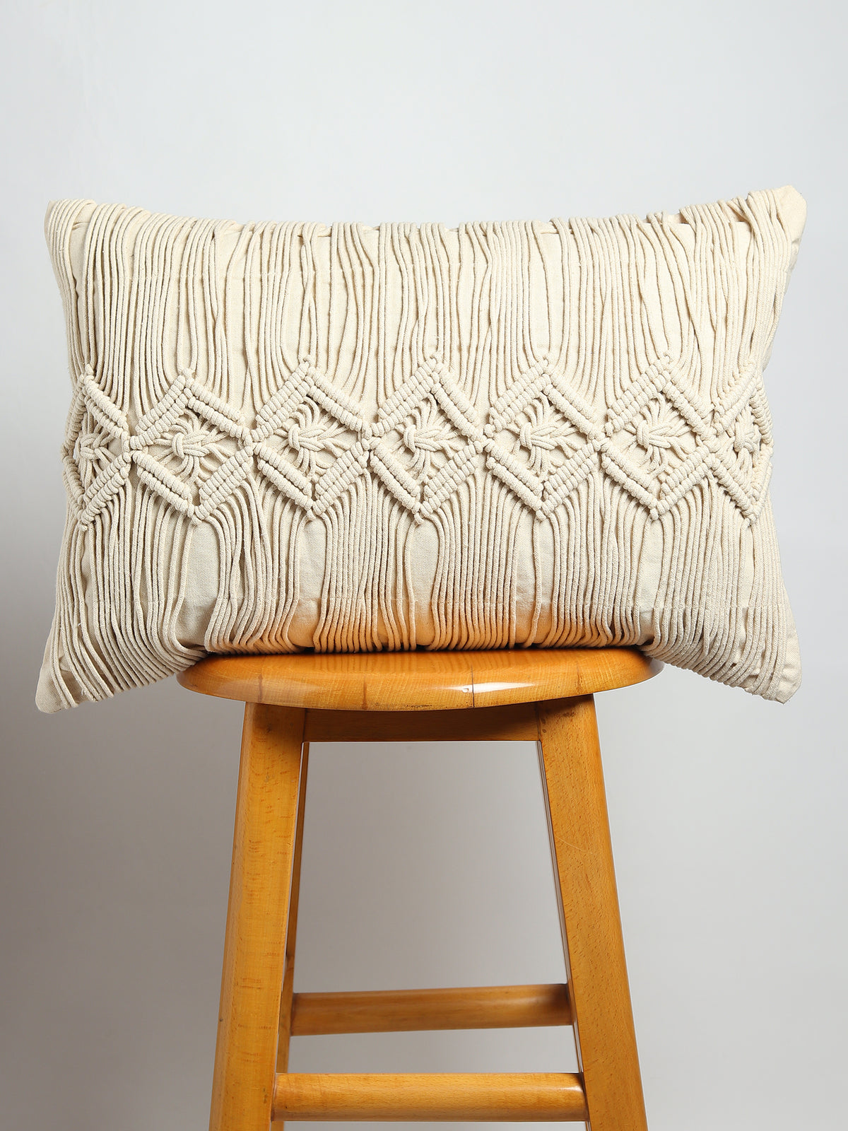 Diamond Macramé Lumbar Cushion Cover