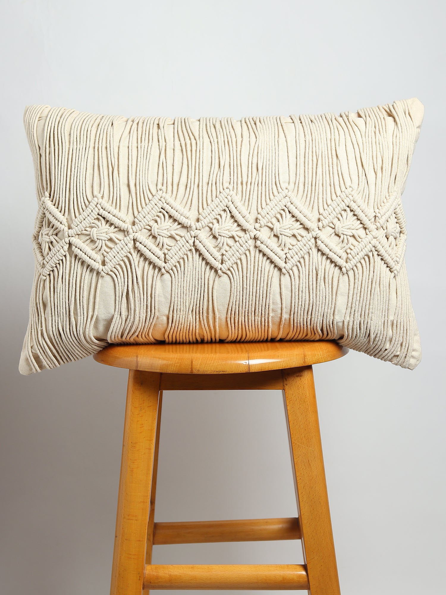 Diamond Macramé Lumbar Cushion Cover