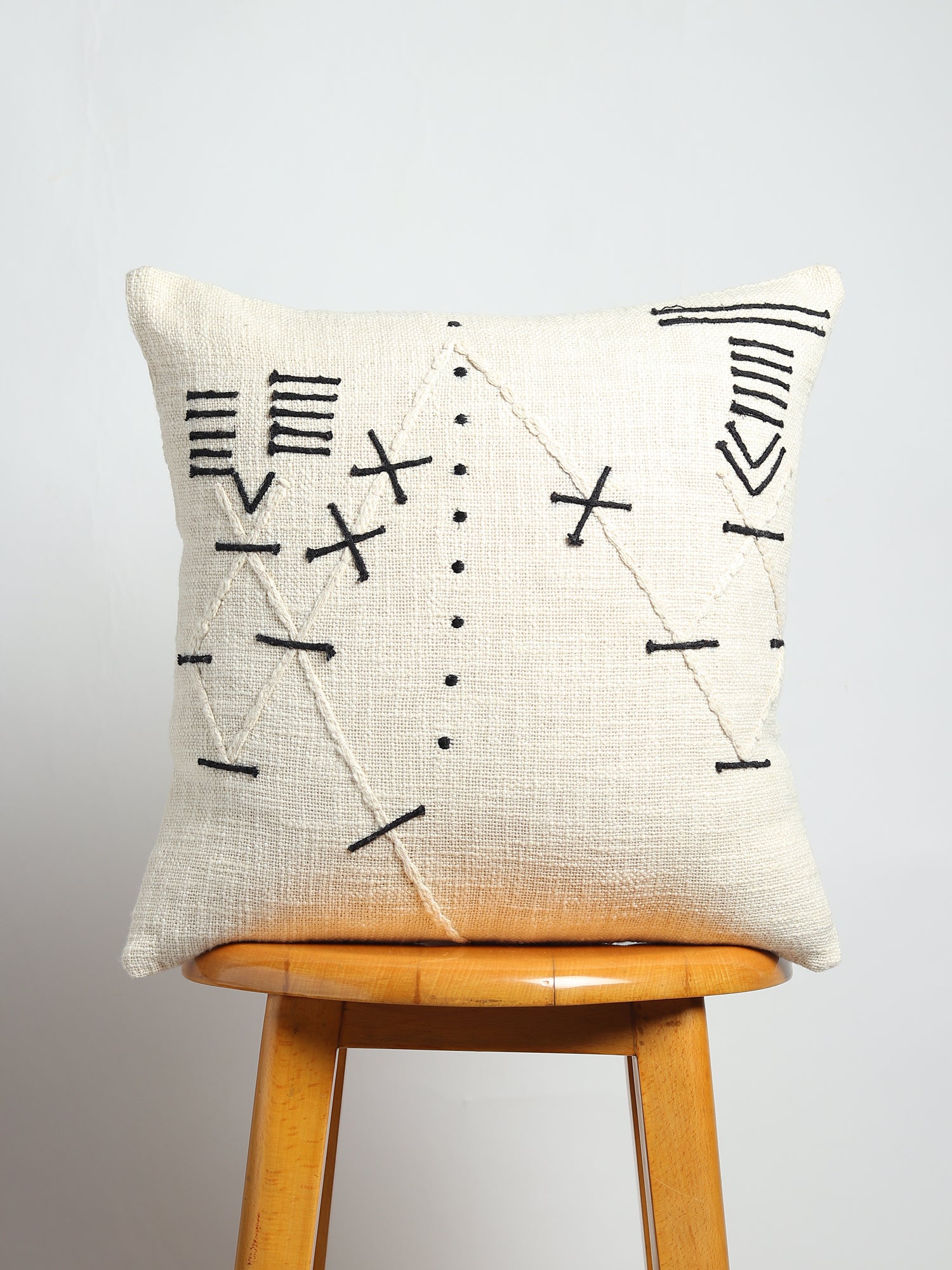 Alcippe Hand-Embroidered Square Cushion Cover